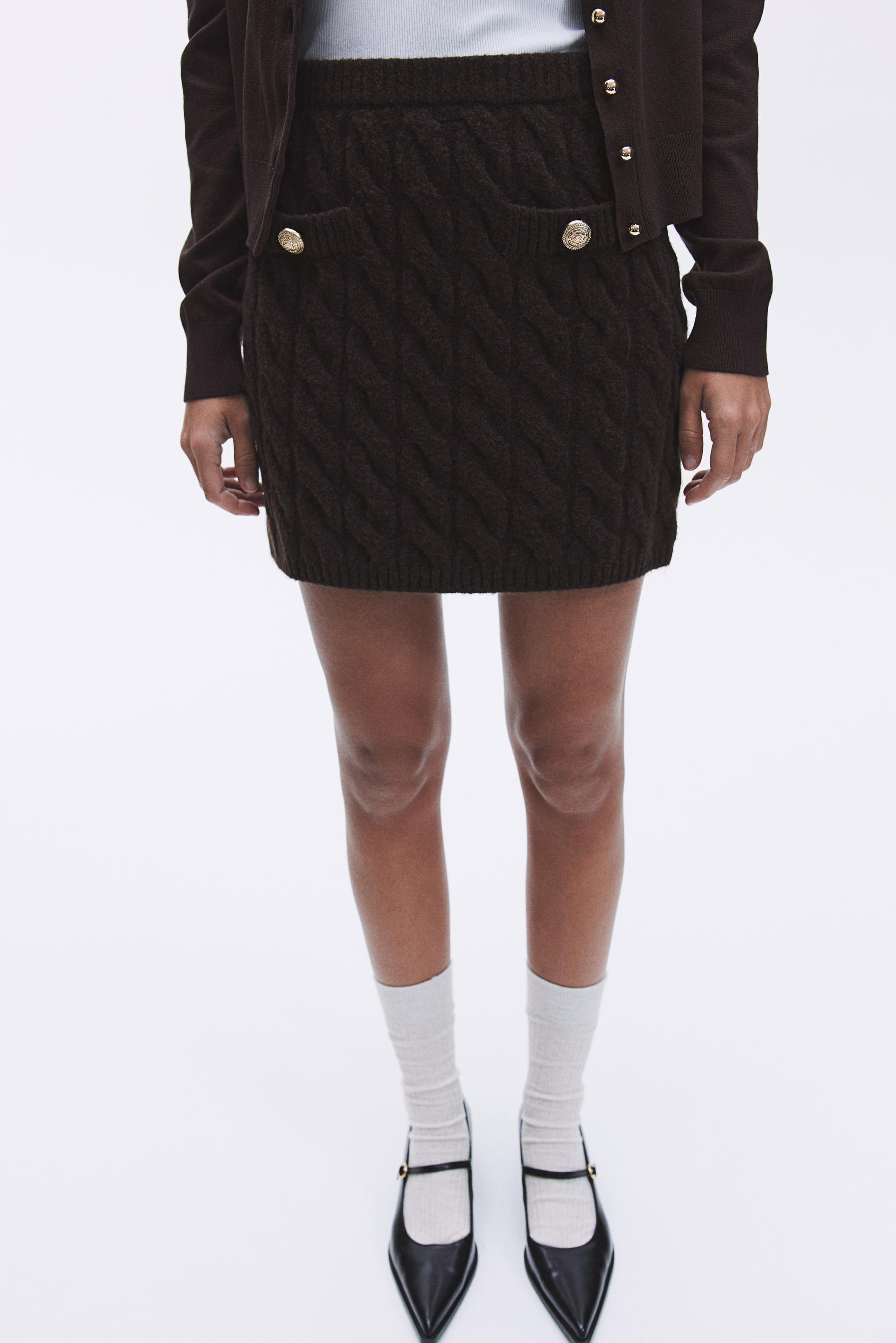 cable-knit mini skirt