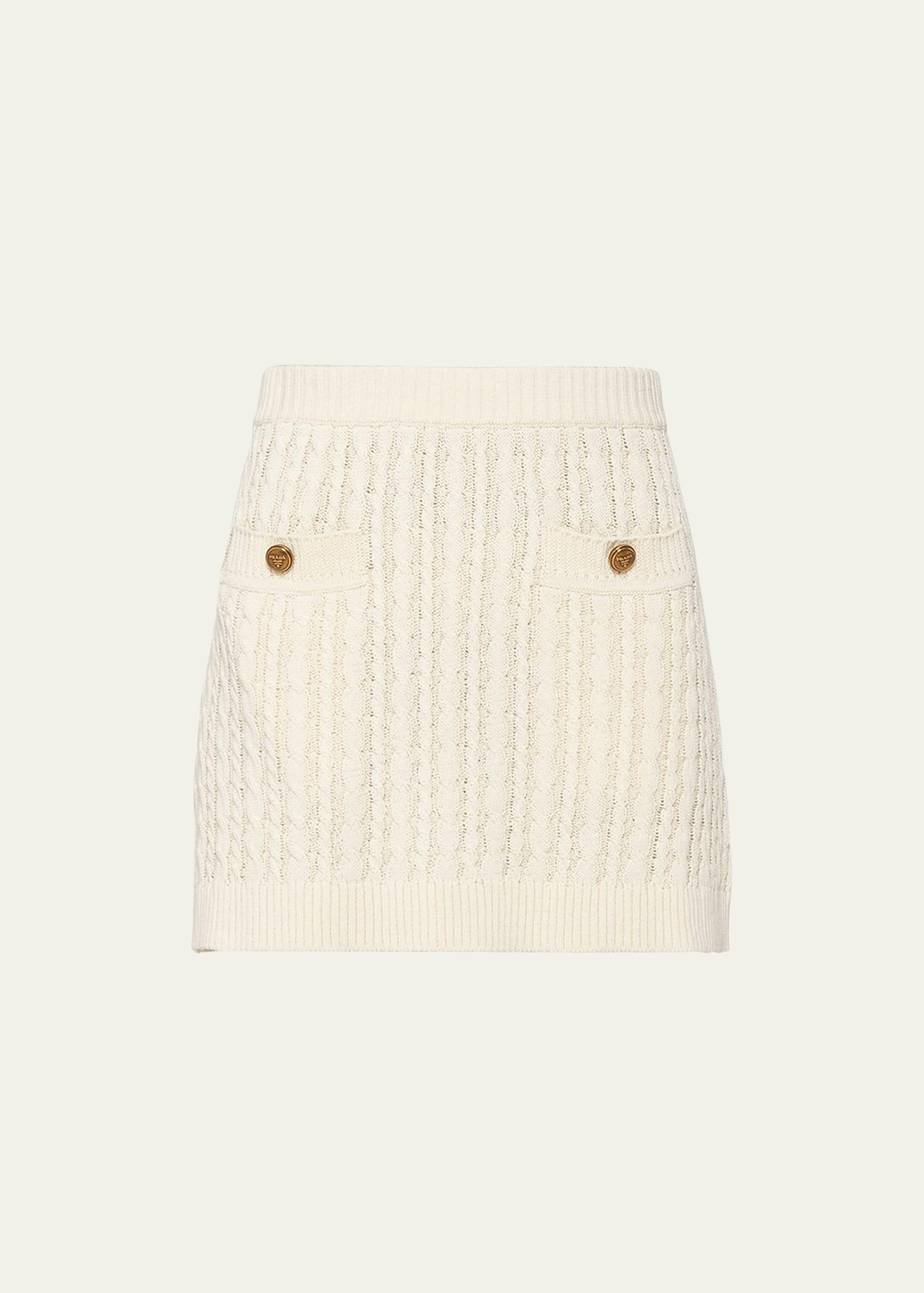 cable-knit mini skirt