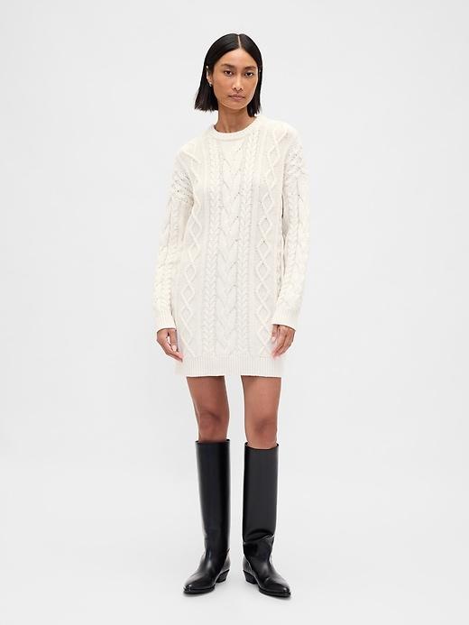 cable-knit mini sweater dress