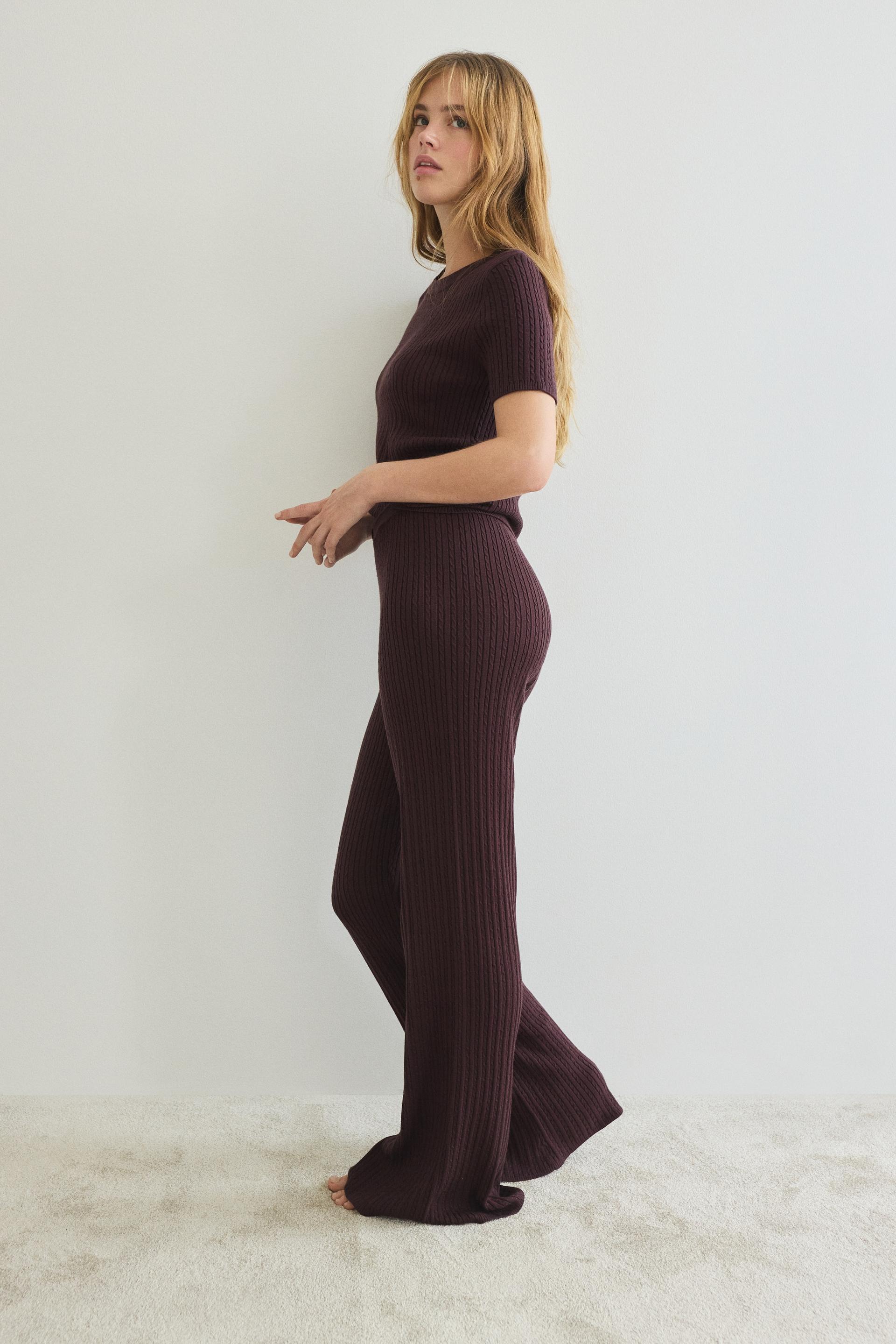 cable-knit pants