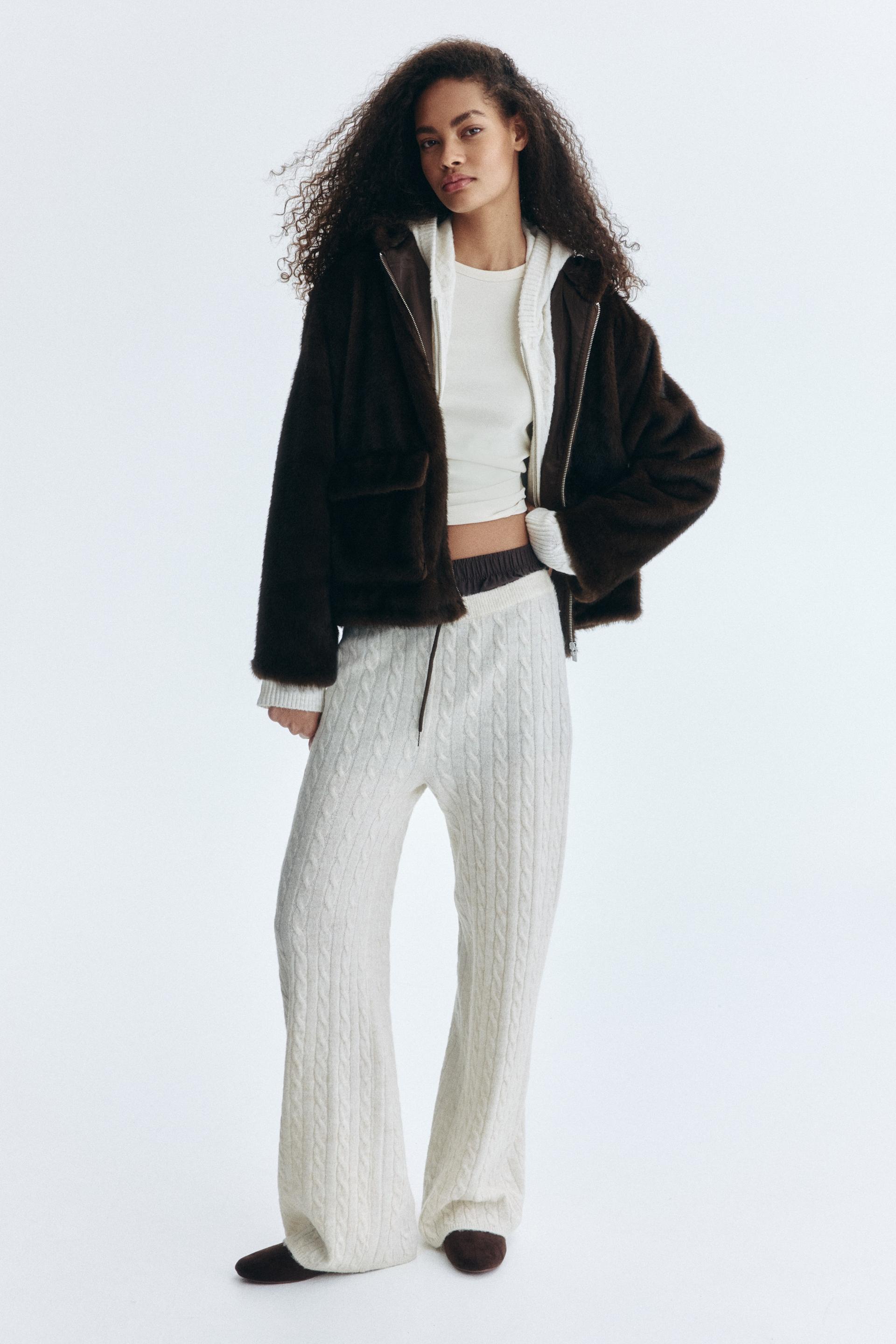 cable-knit pants