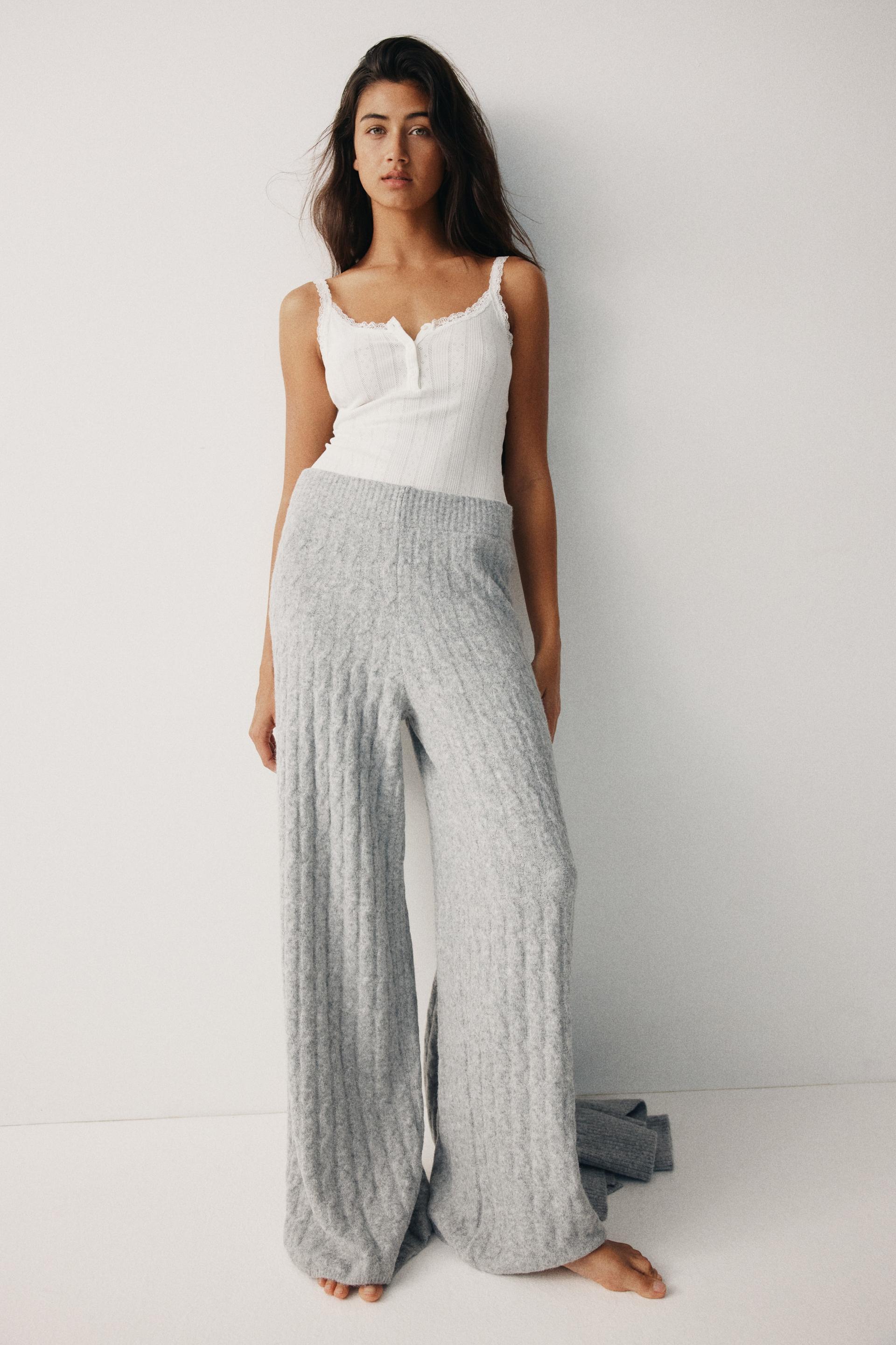 cable-knit pants