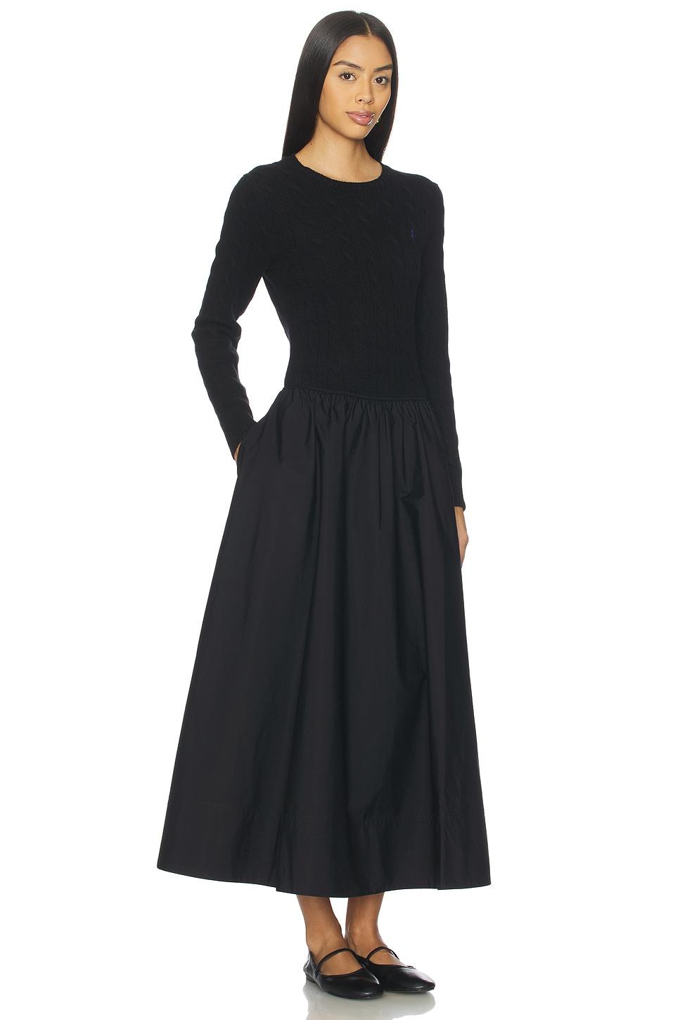 cable knit poplin dress