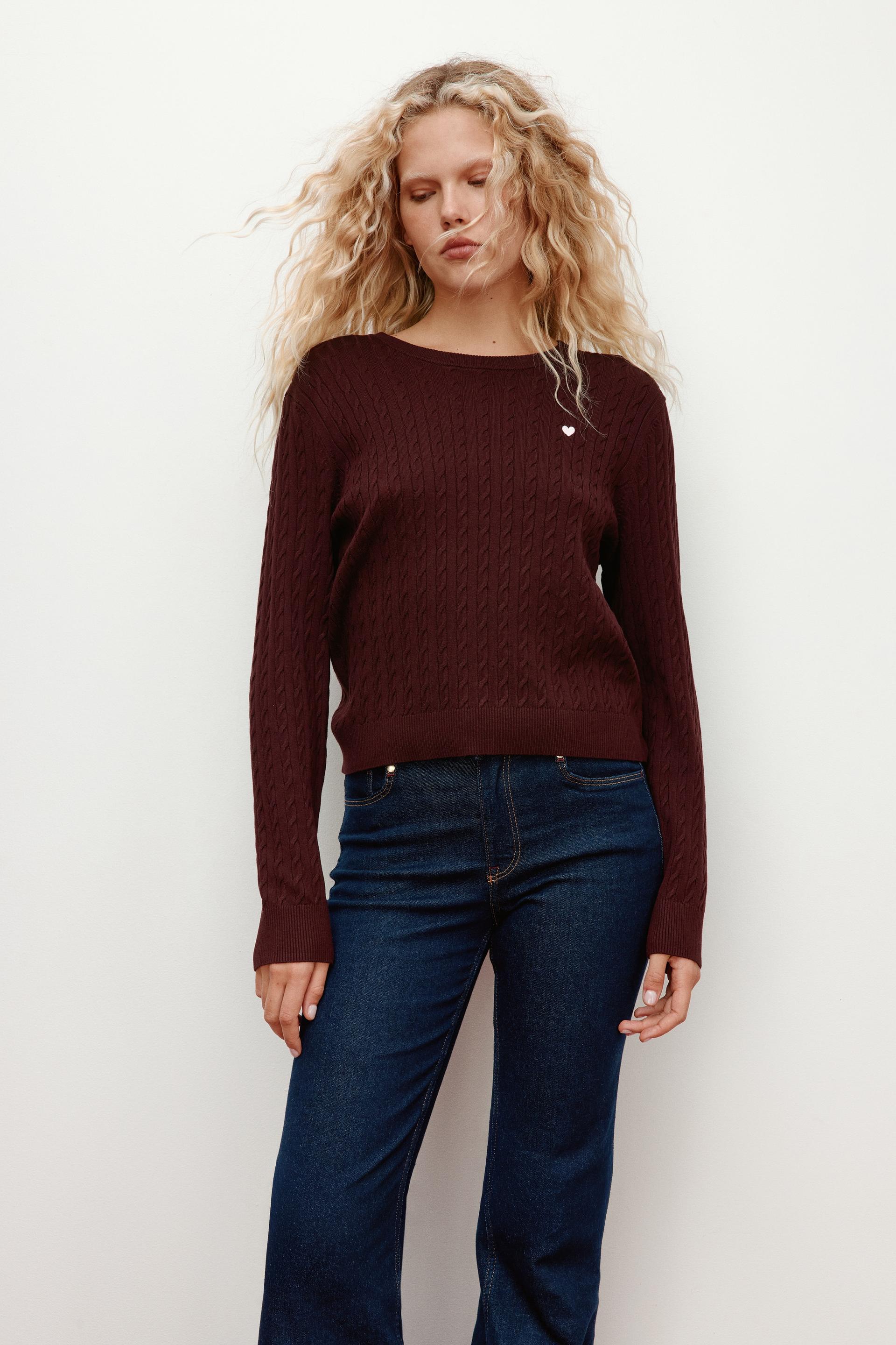 cable-knit sweater