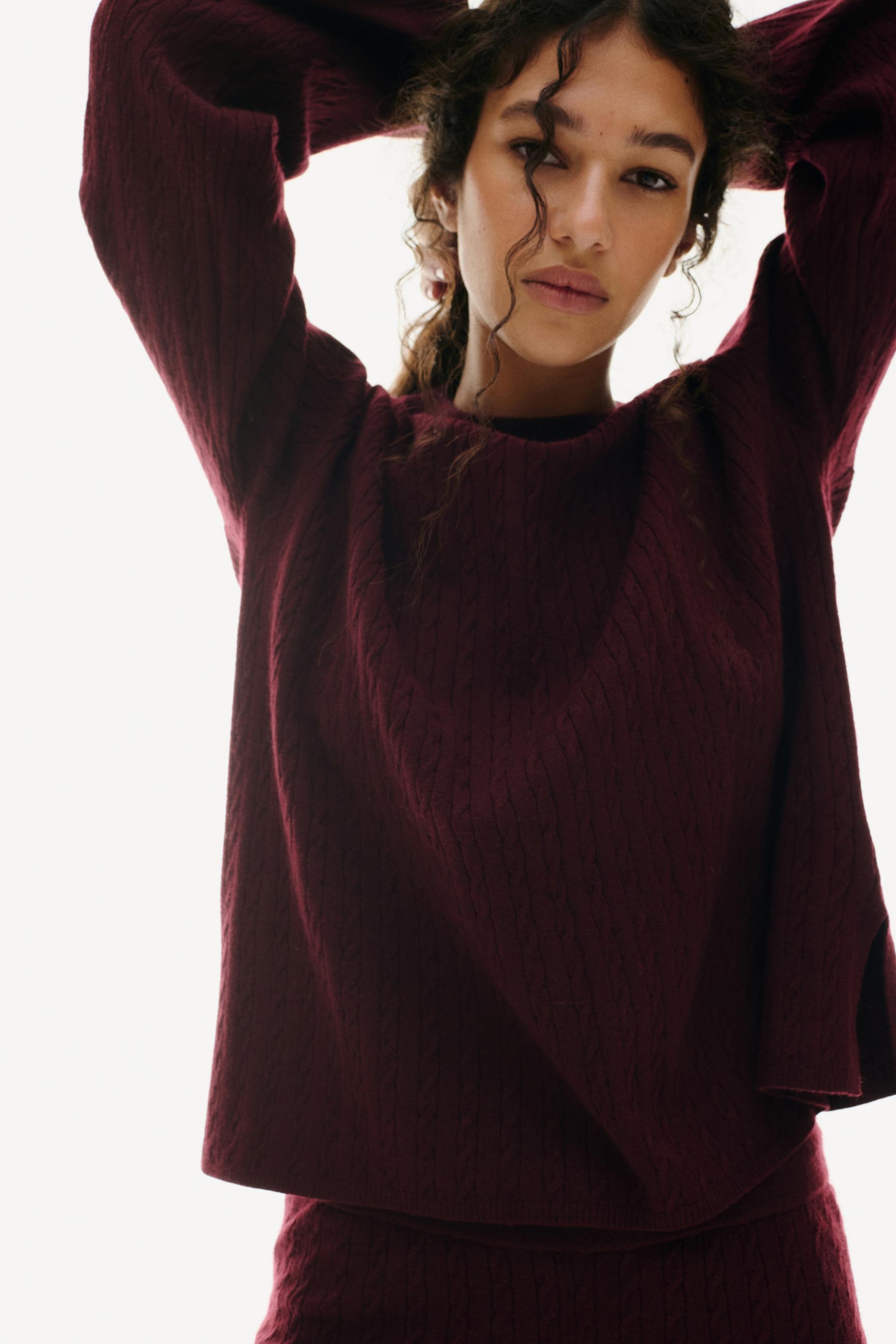 cable-knit sweater