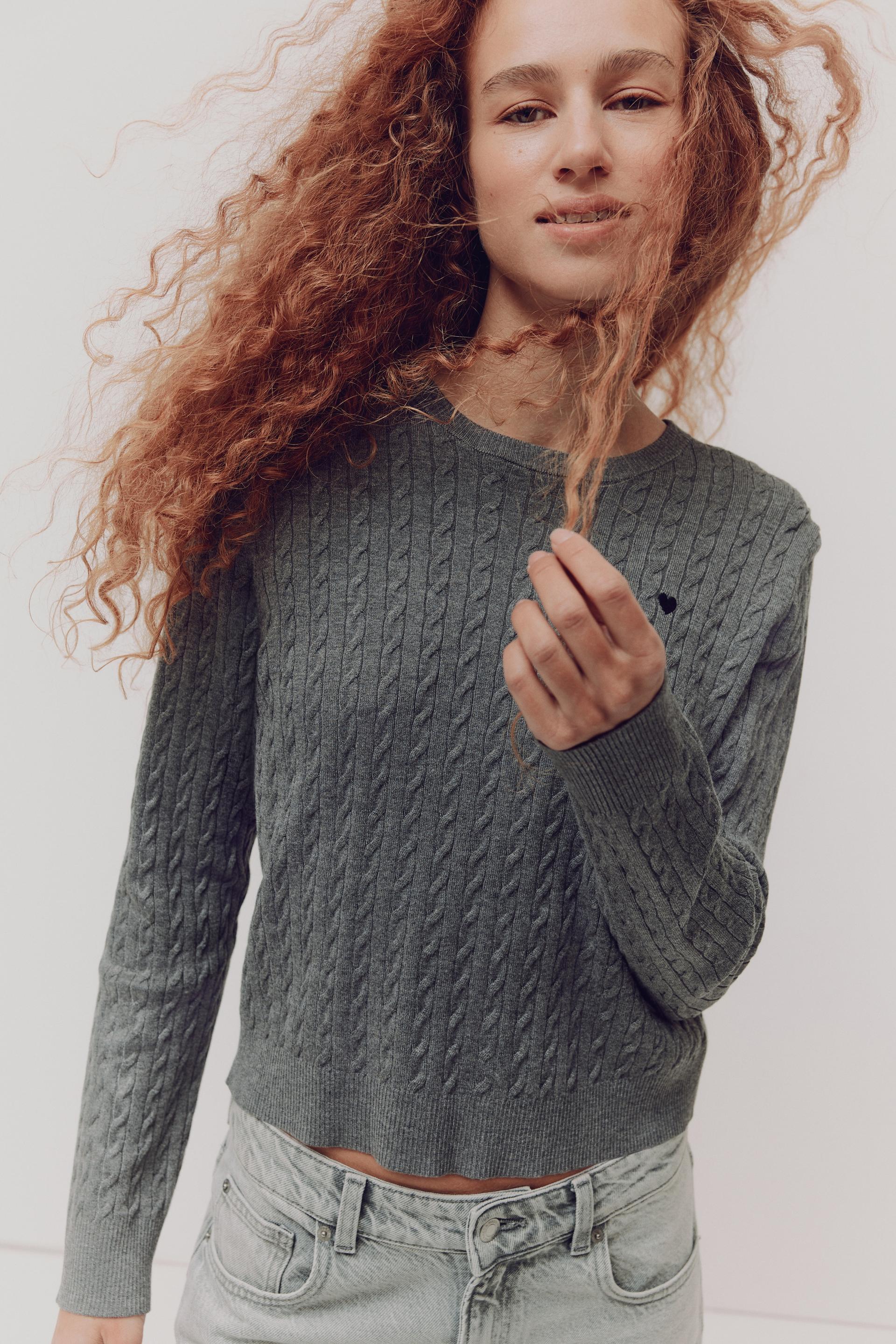 cable-knit sweater
