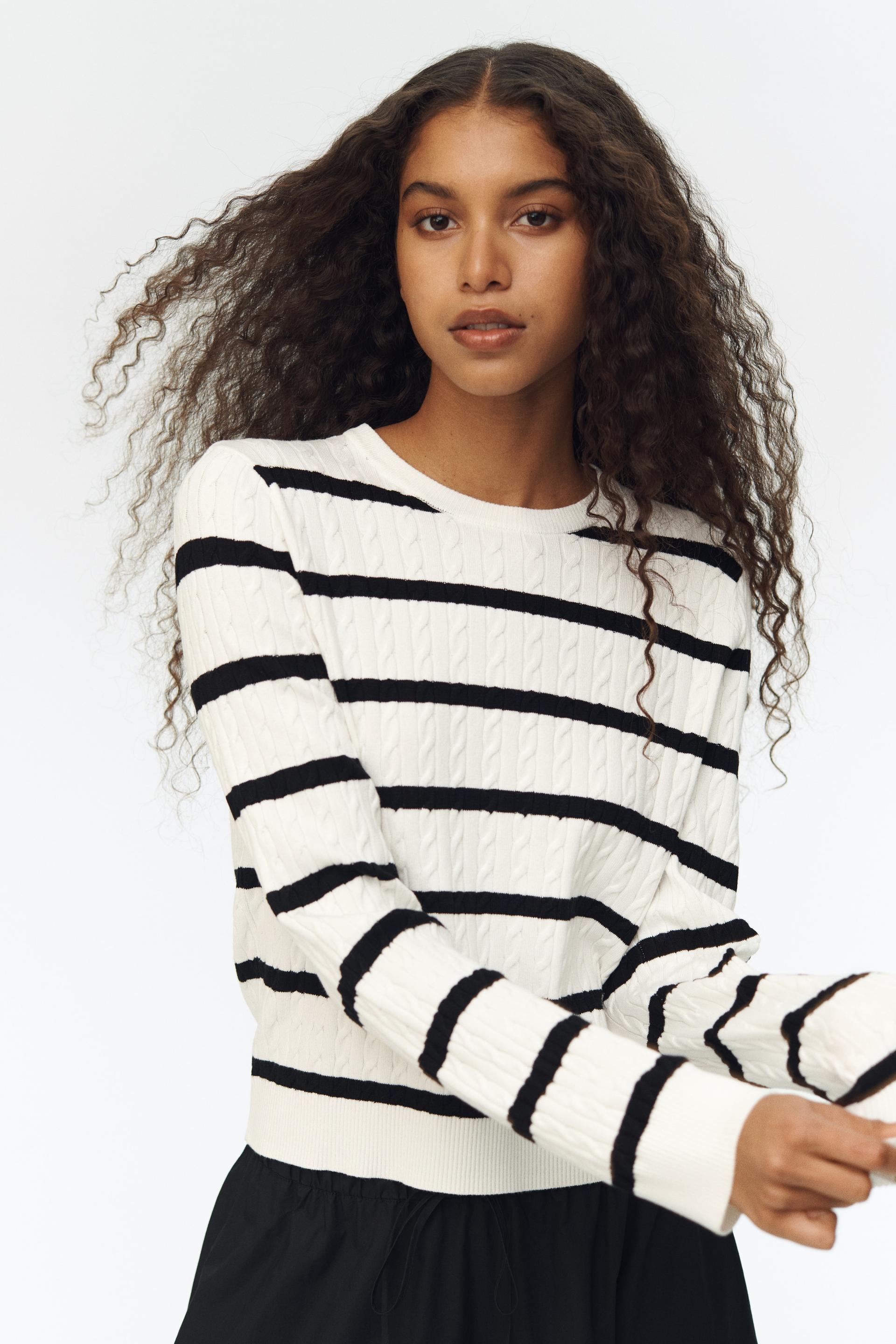 cable-knit sweater