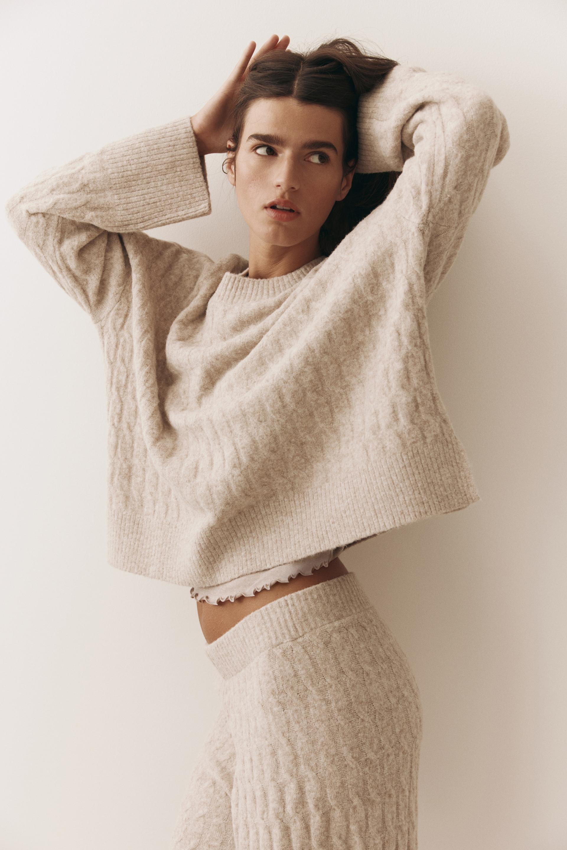 cable-knit sweater