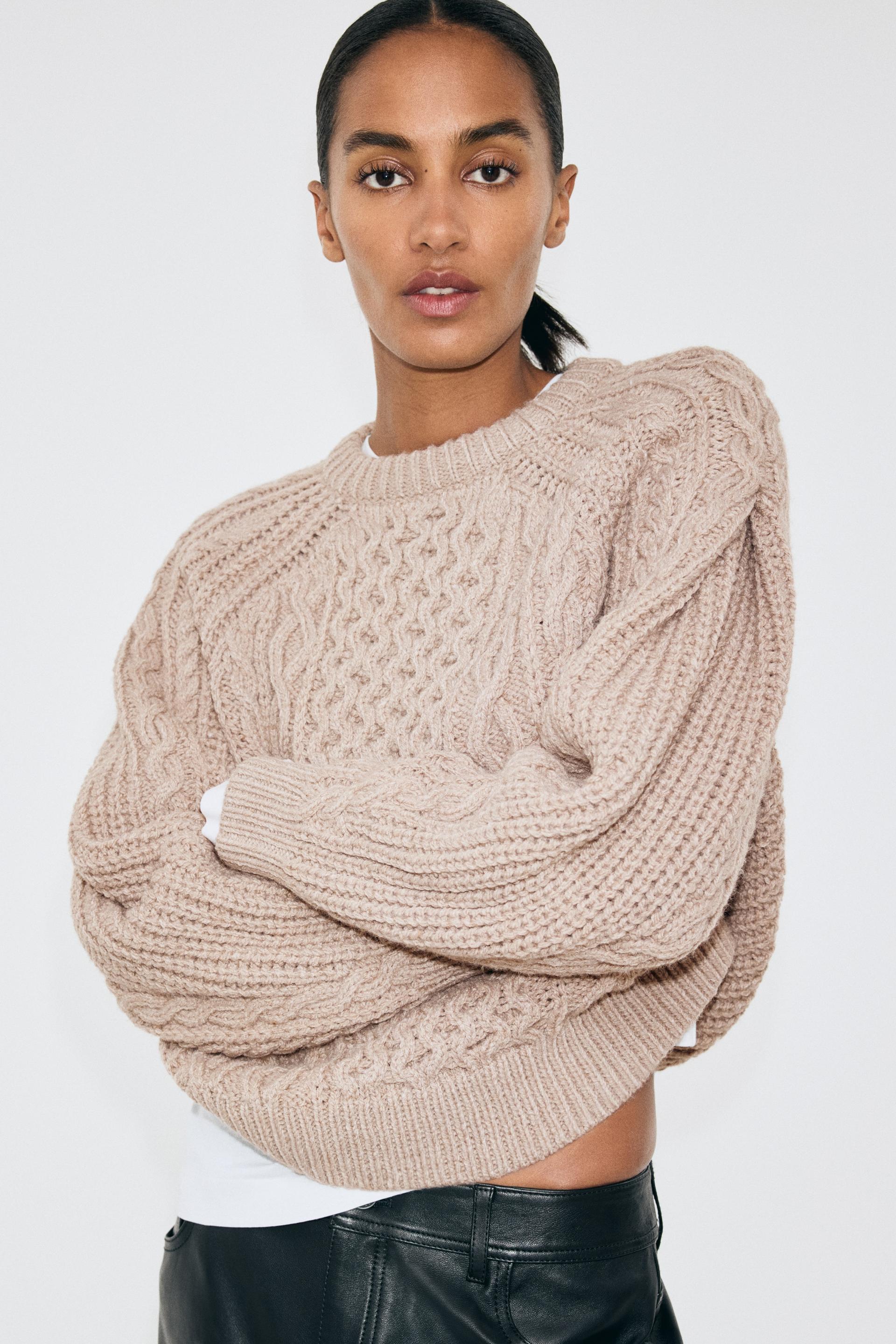 cable-knit sweater