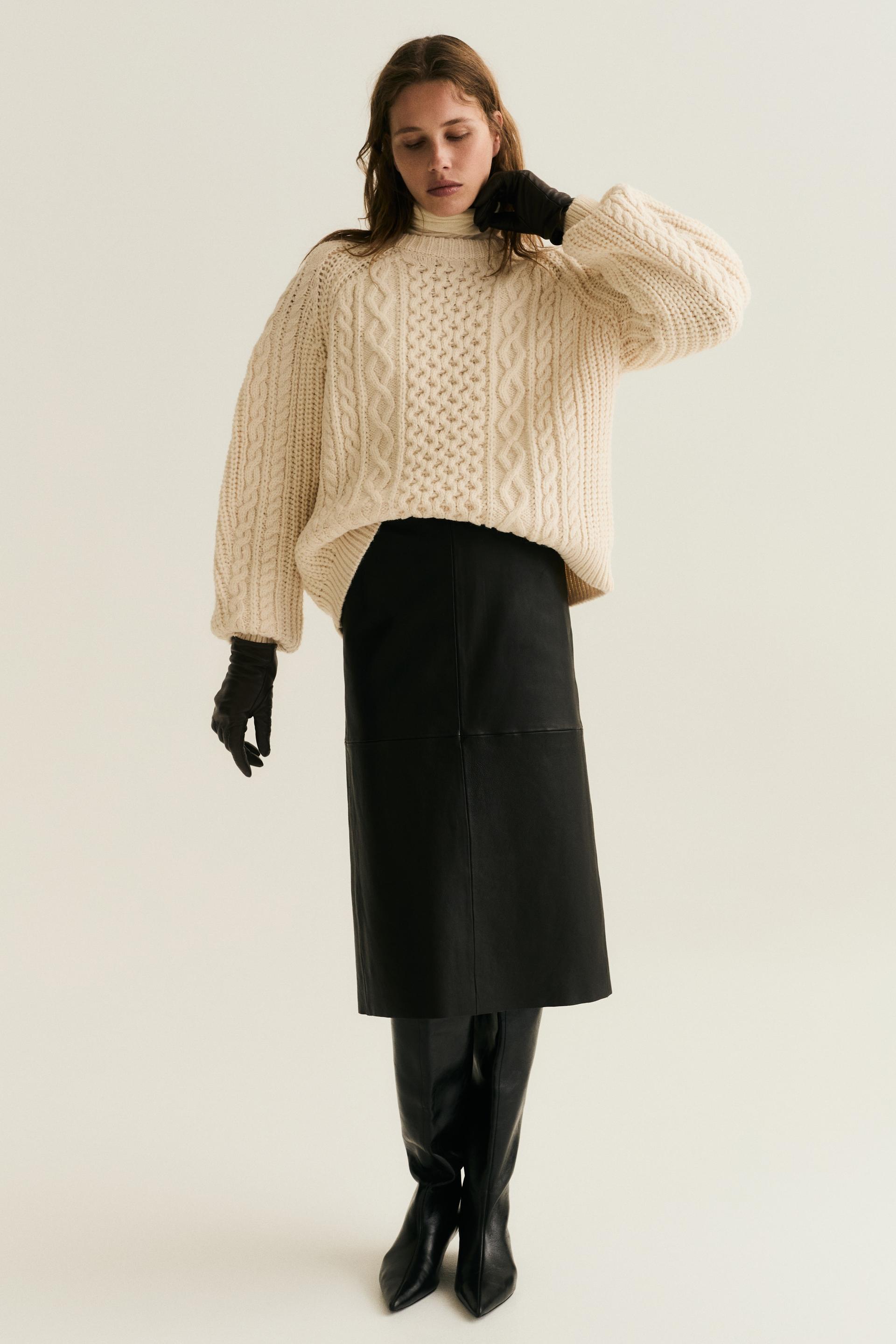 cable-knit sweater