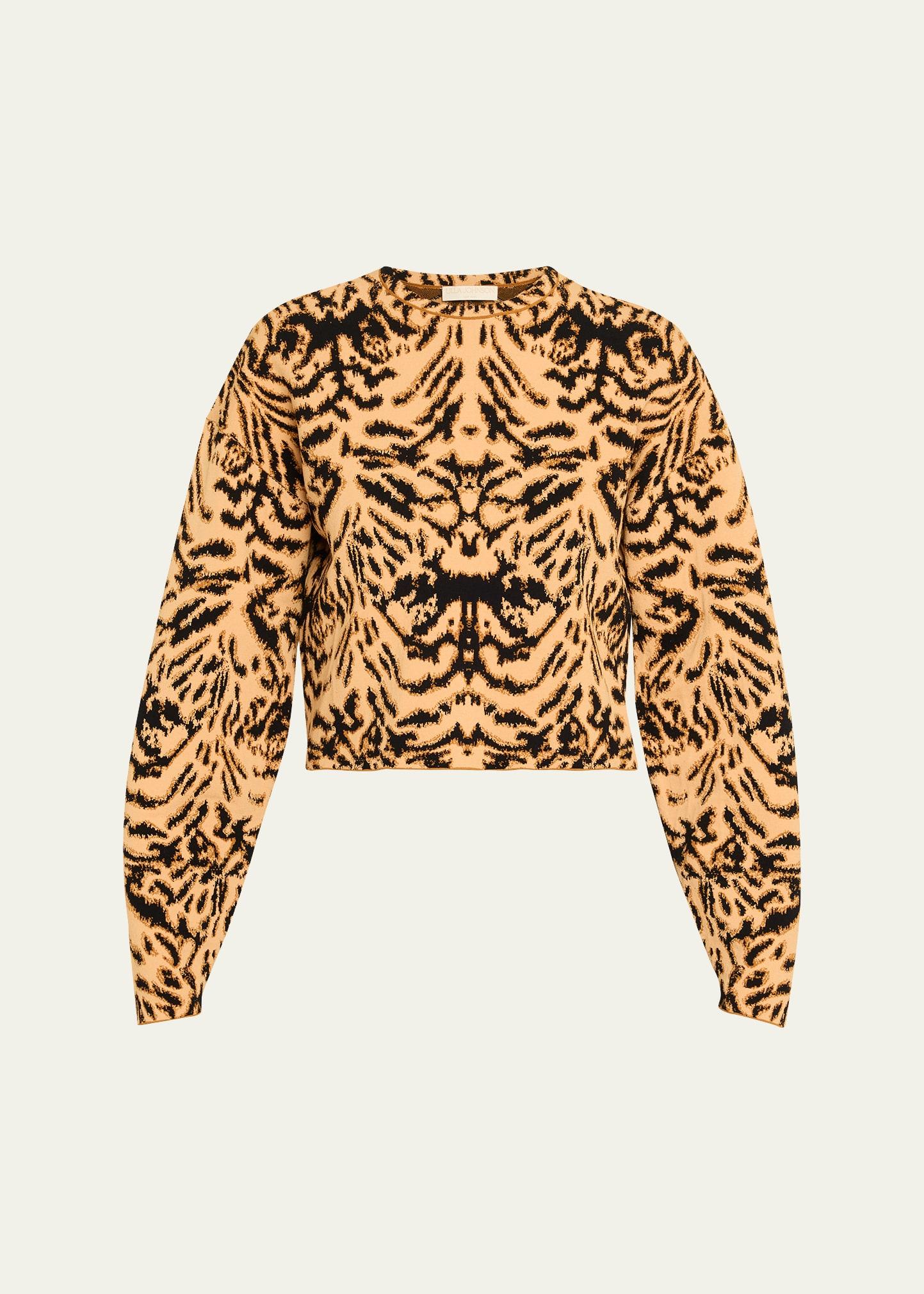 cade printed jacquard knit pullover