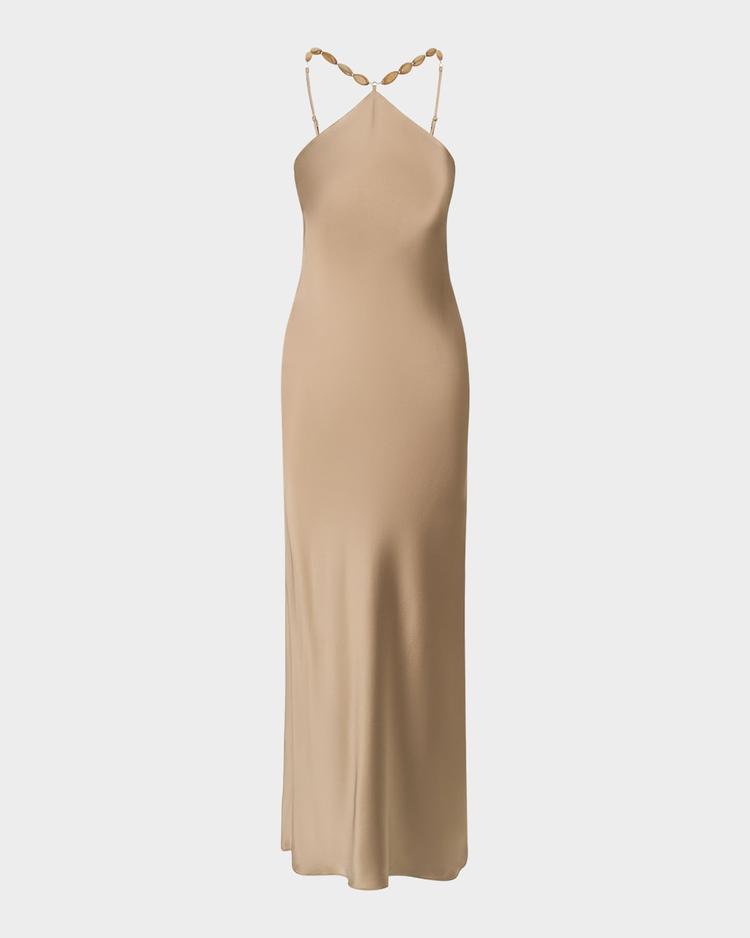 cadence satin maxi dress