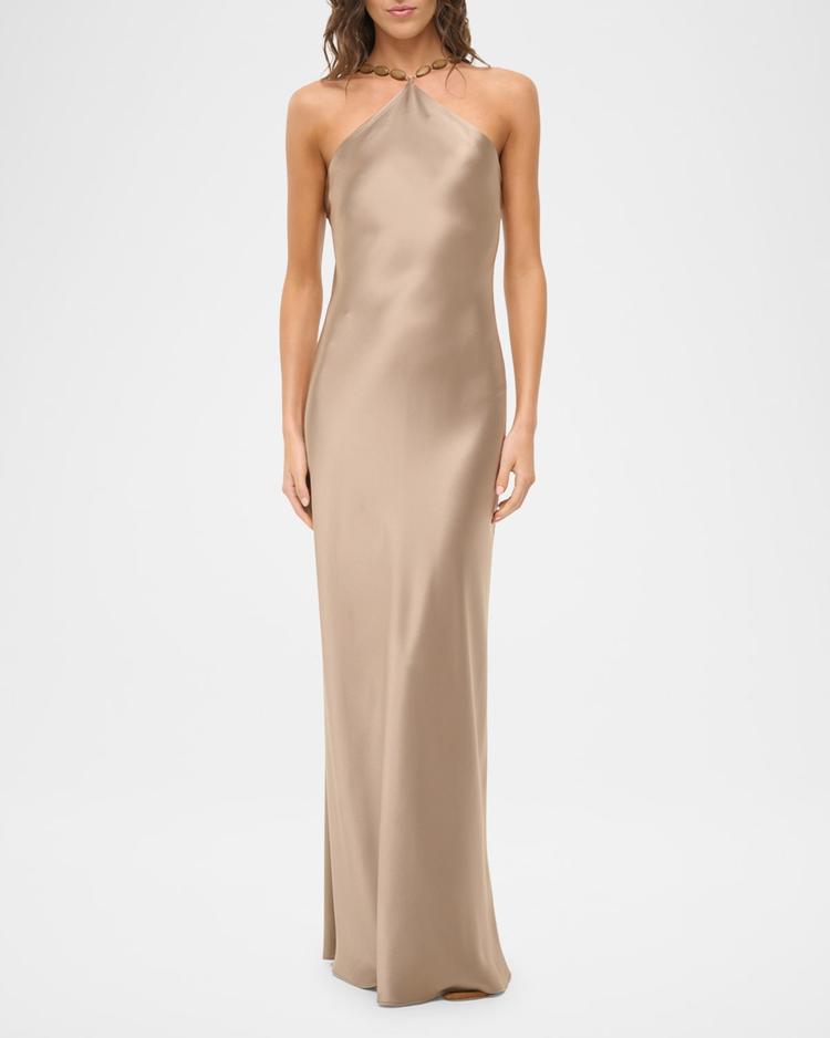 cadence satin maxi dress