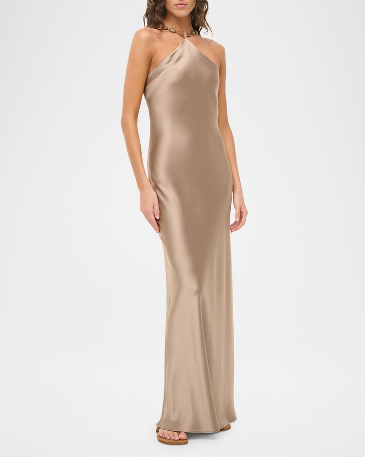 cadence satin maxi dress