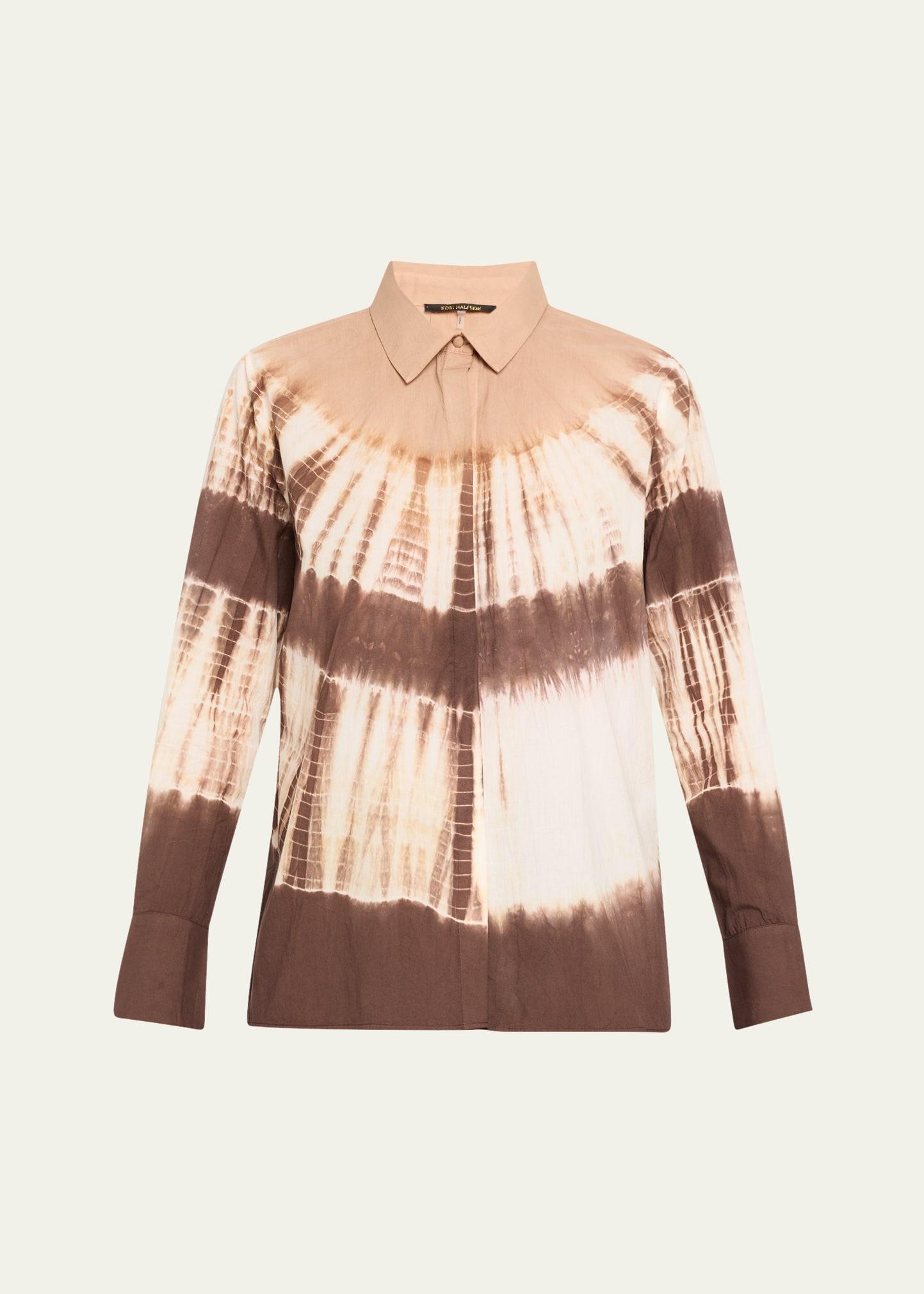 cadia tie-dye cotton blouse