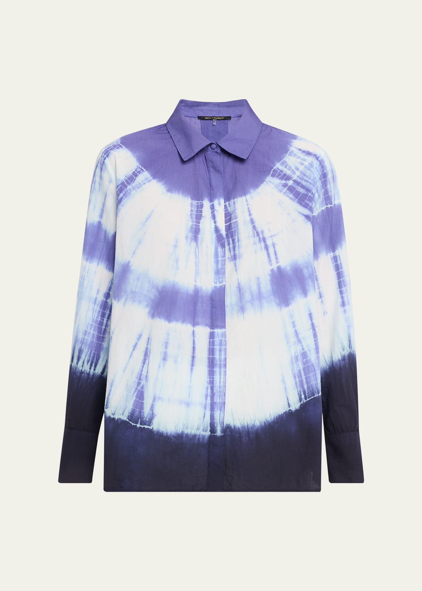 cadia tie-dye cotton blouse