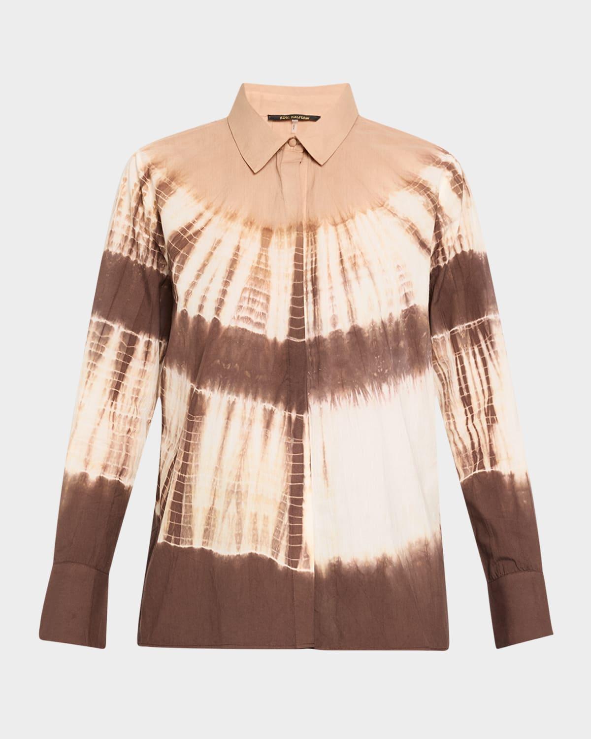cadia tie-dye cotton blouse