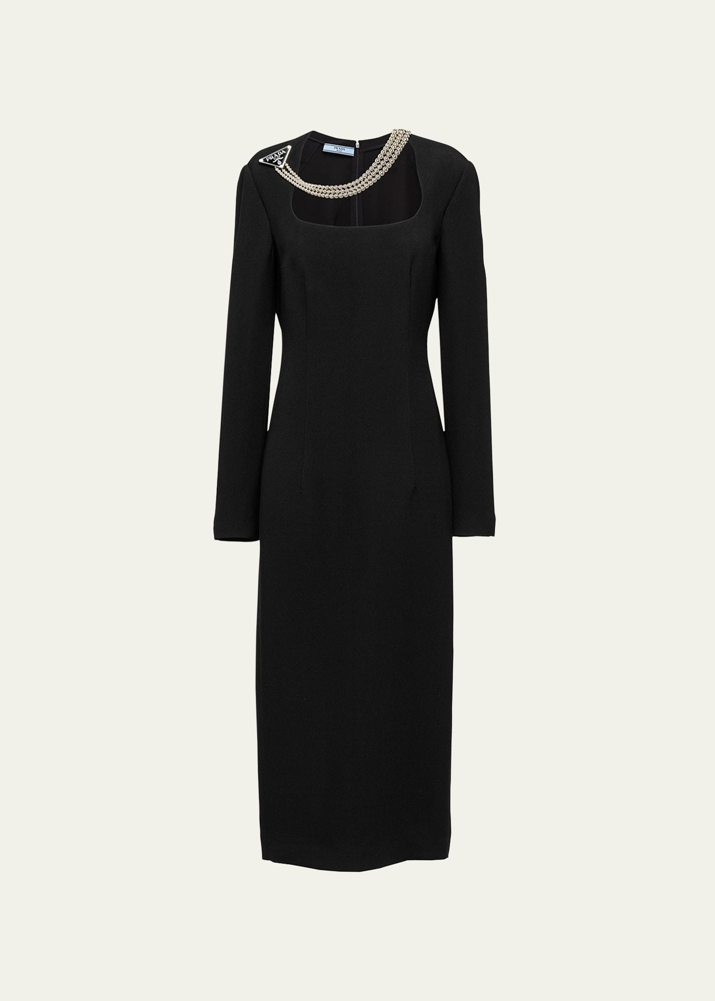 cady runway dress with detachable necklace