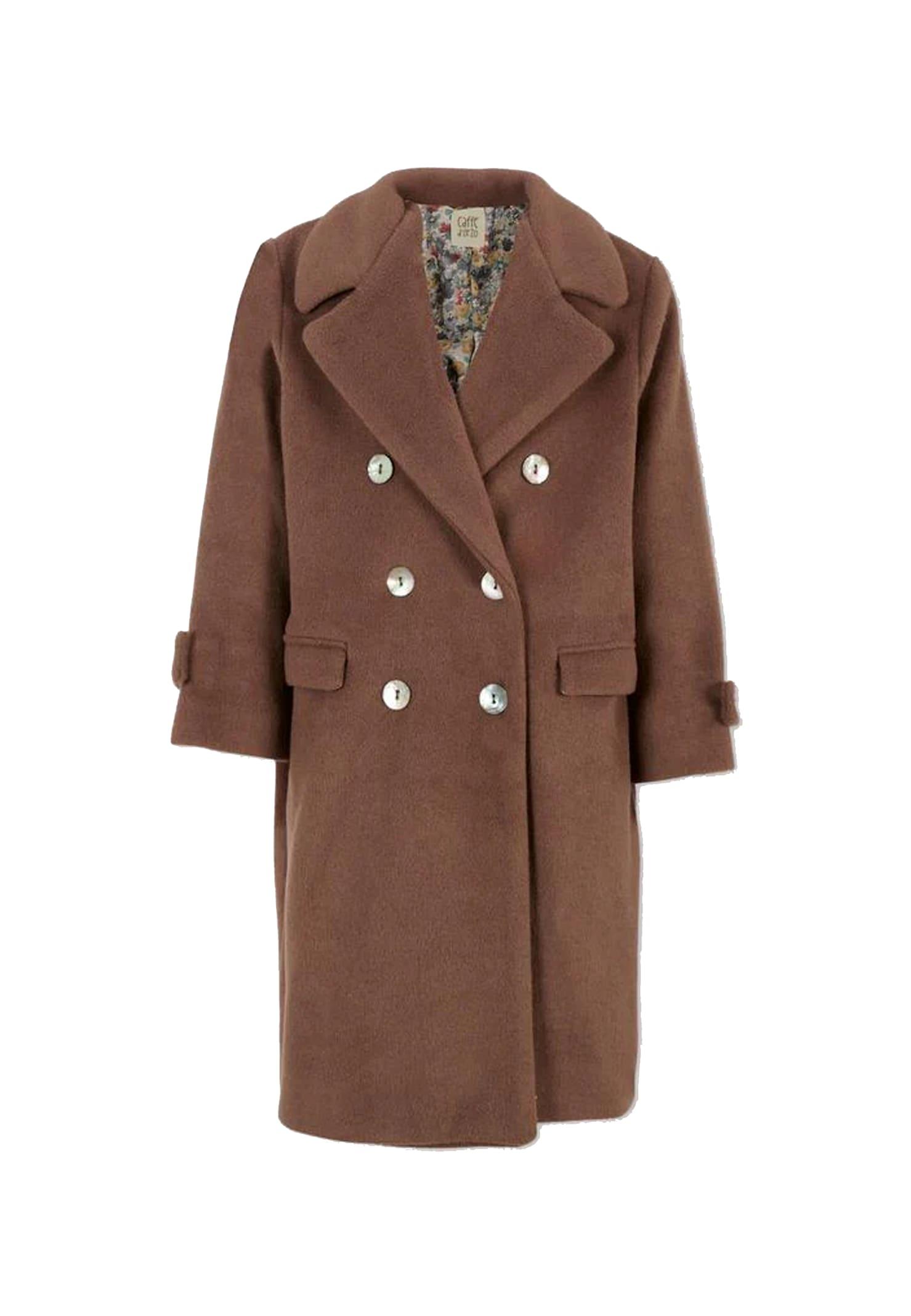 caffe' d'orzo brown coat for girl
