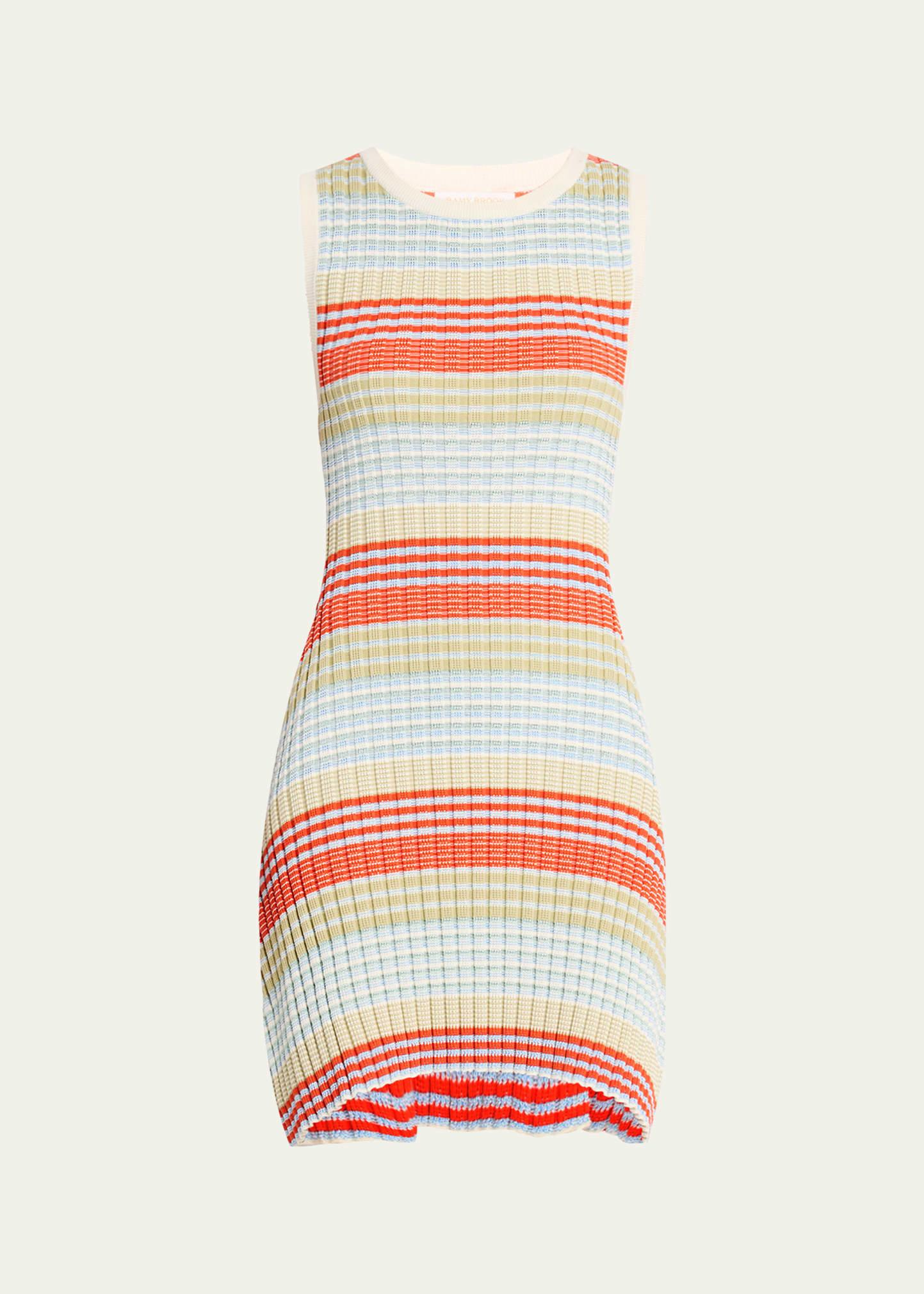 cailin striped rib-knit mini dress