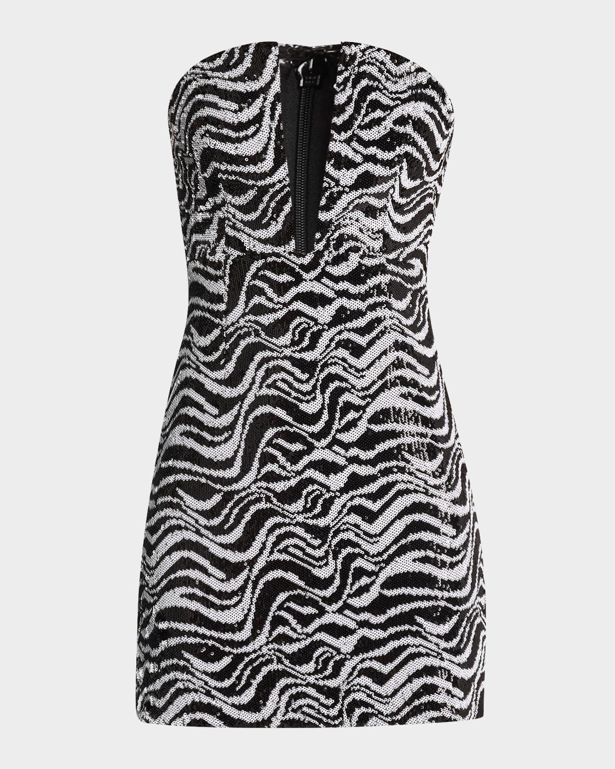 caitrin strapless plunge sequin mini dress