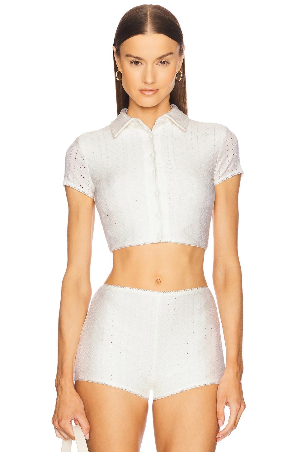 caity eyelet top