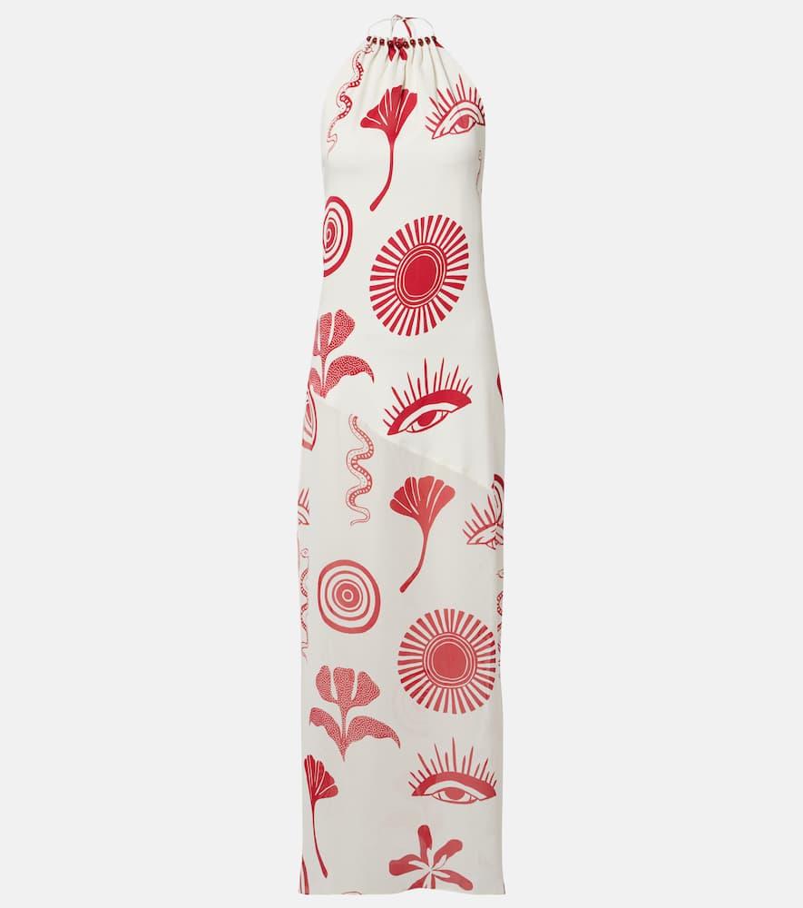 cala de la cruz accasia checked embellished maxi dress