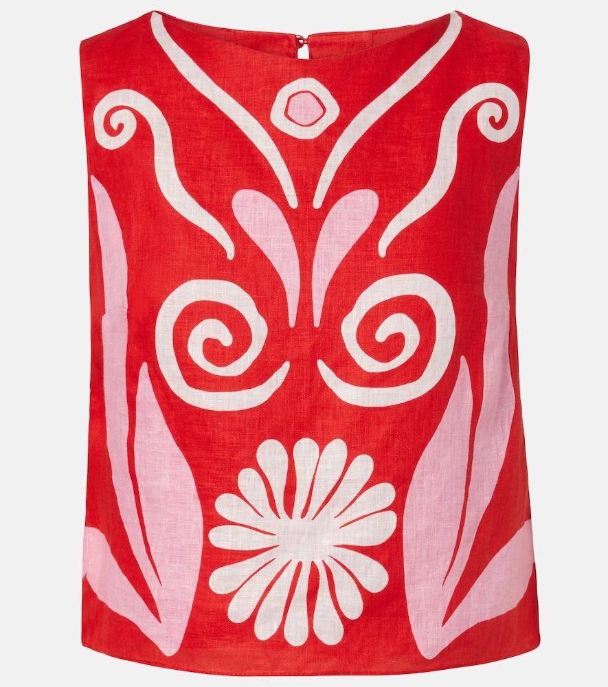 cala de la cruz avelino floral linen top