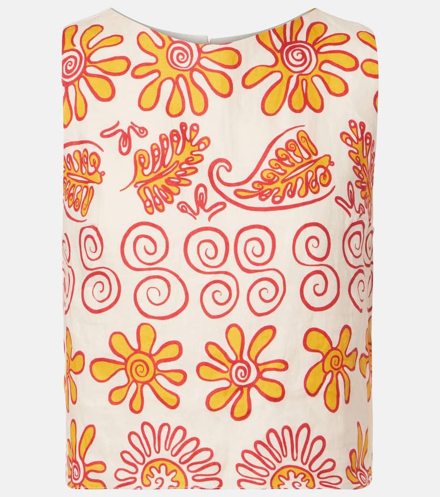cala de la cruz avelino printed linen top