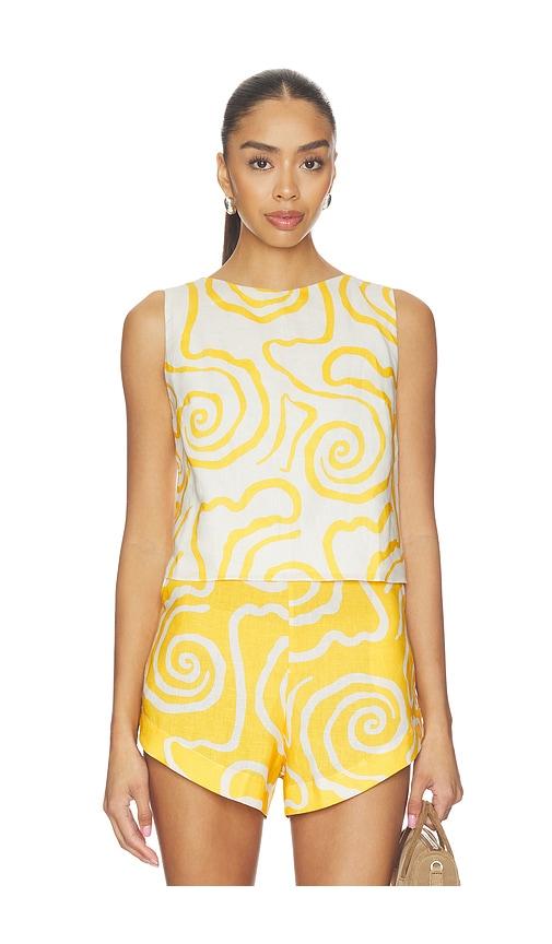 cala de la cruz avelino top in yellow,white.