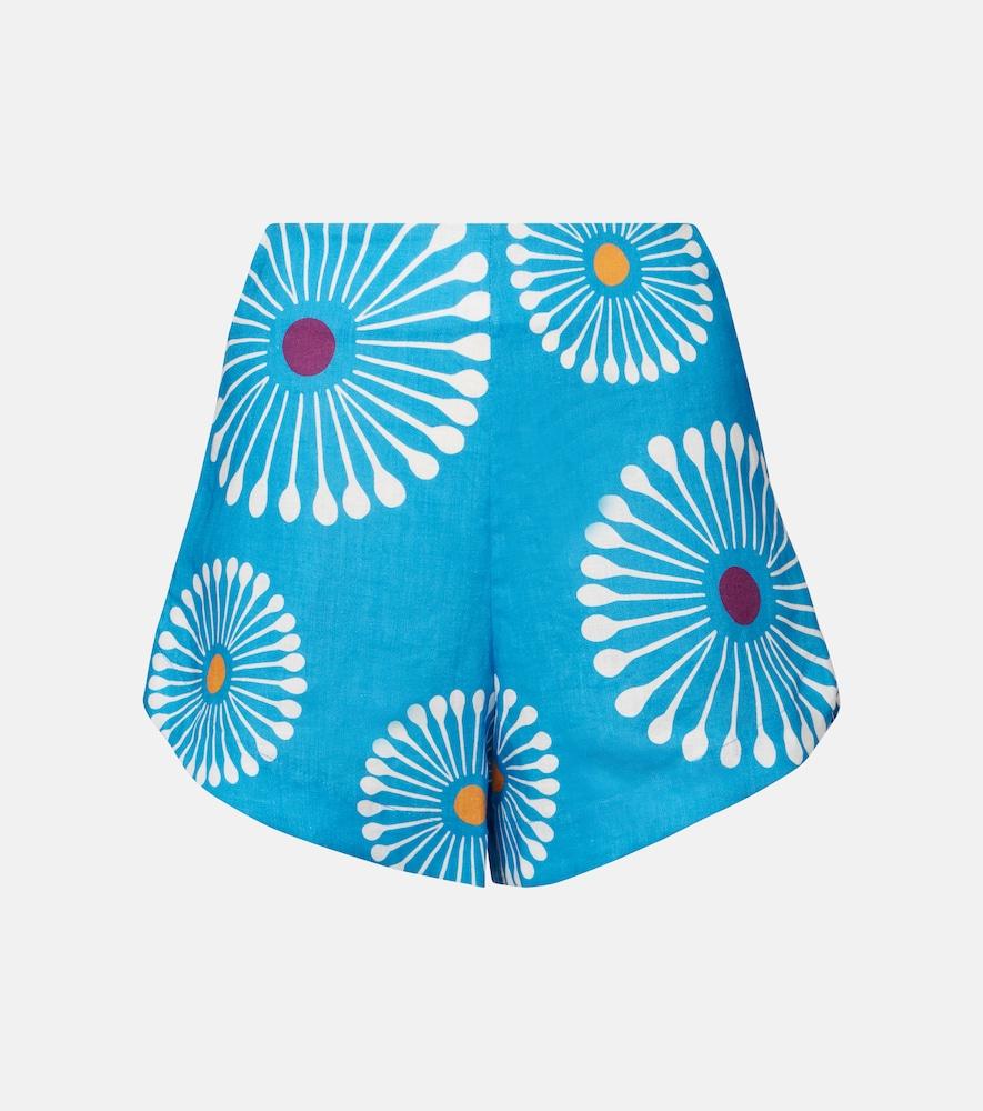 cala de la cruz bahamas floral linen shorts