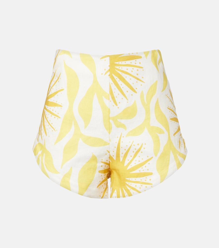 cala de la cruz bahamas printed linen shorts