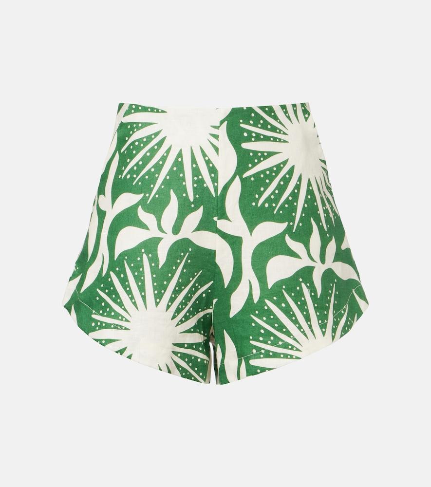 cala de la cruz bahamas printed linen shorts