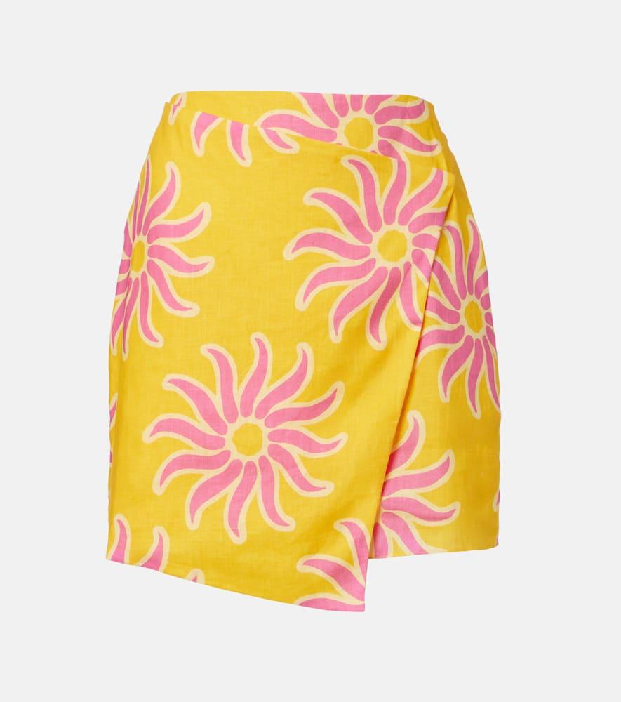 cala de la cruz chemena printed linen miniskirt