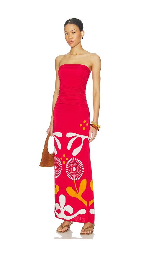 cala de la cruz daphne dress in red.