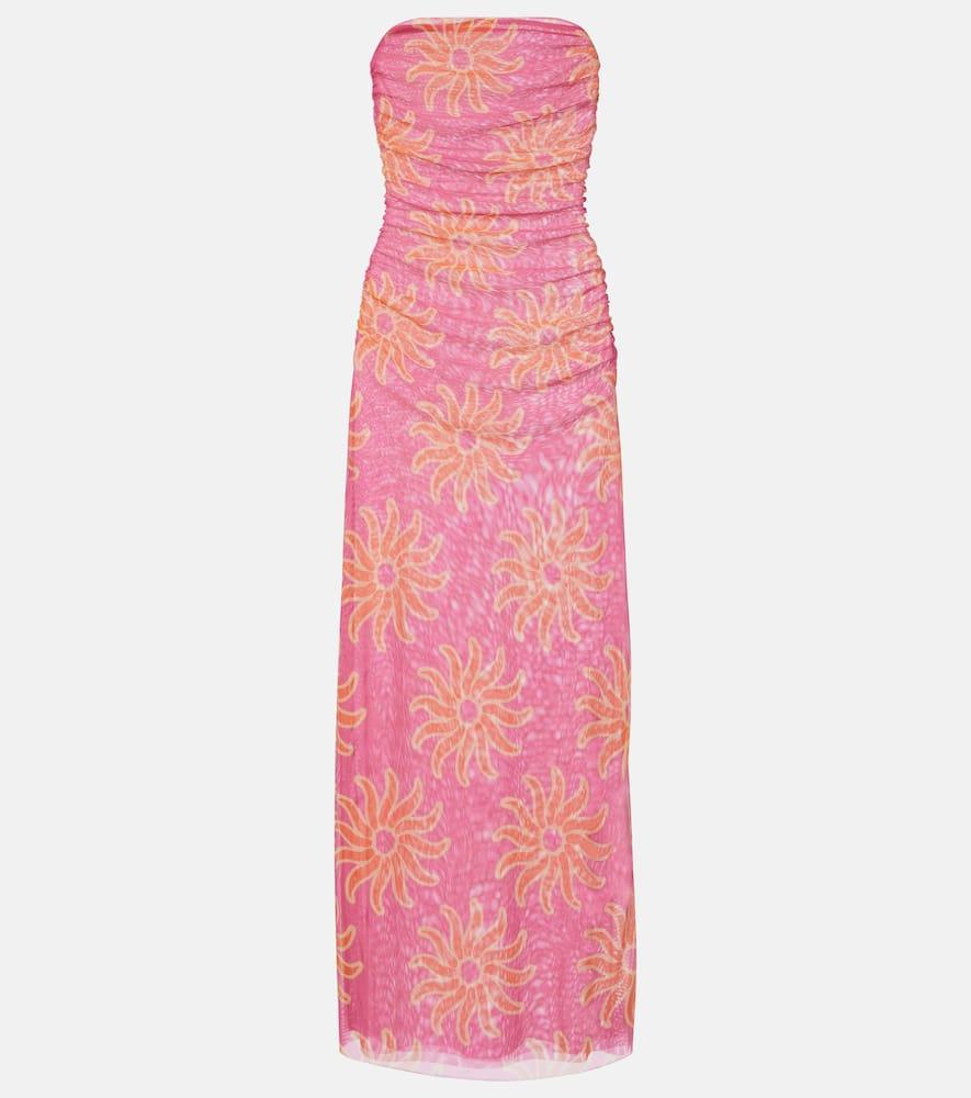 cala de la cruz daphne printed mesh midi dress