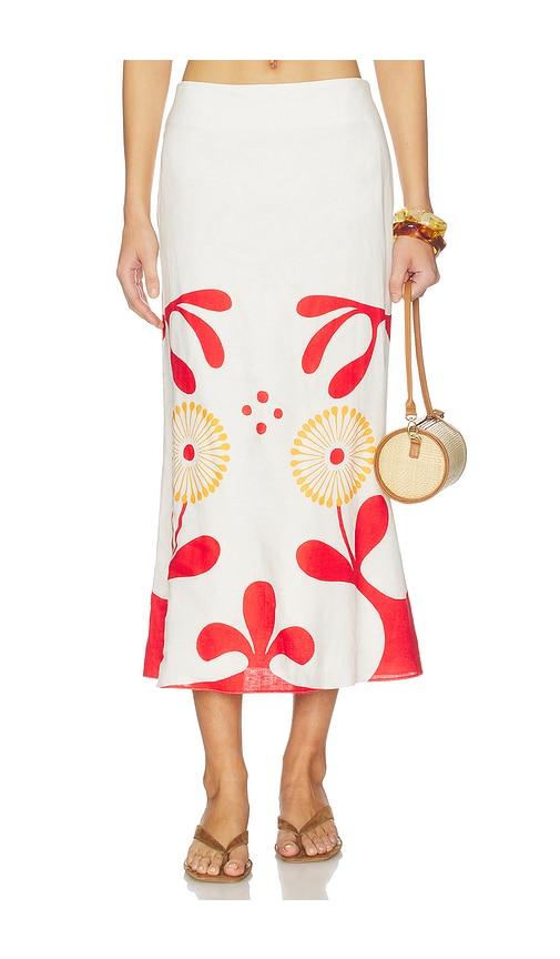 cala de la cruz fabiana skirt in red, white.