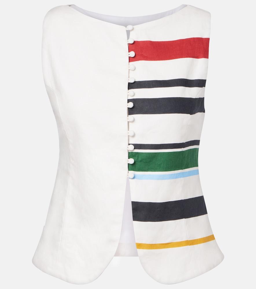 cala de la cruz genova striped linen top