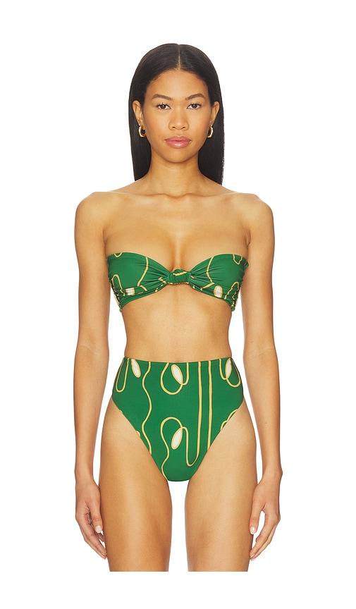 cala de la cruz lara bikini top in green.