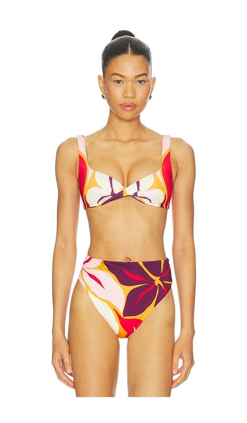 cala de la cruz leon bikini top in ivory,orange.