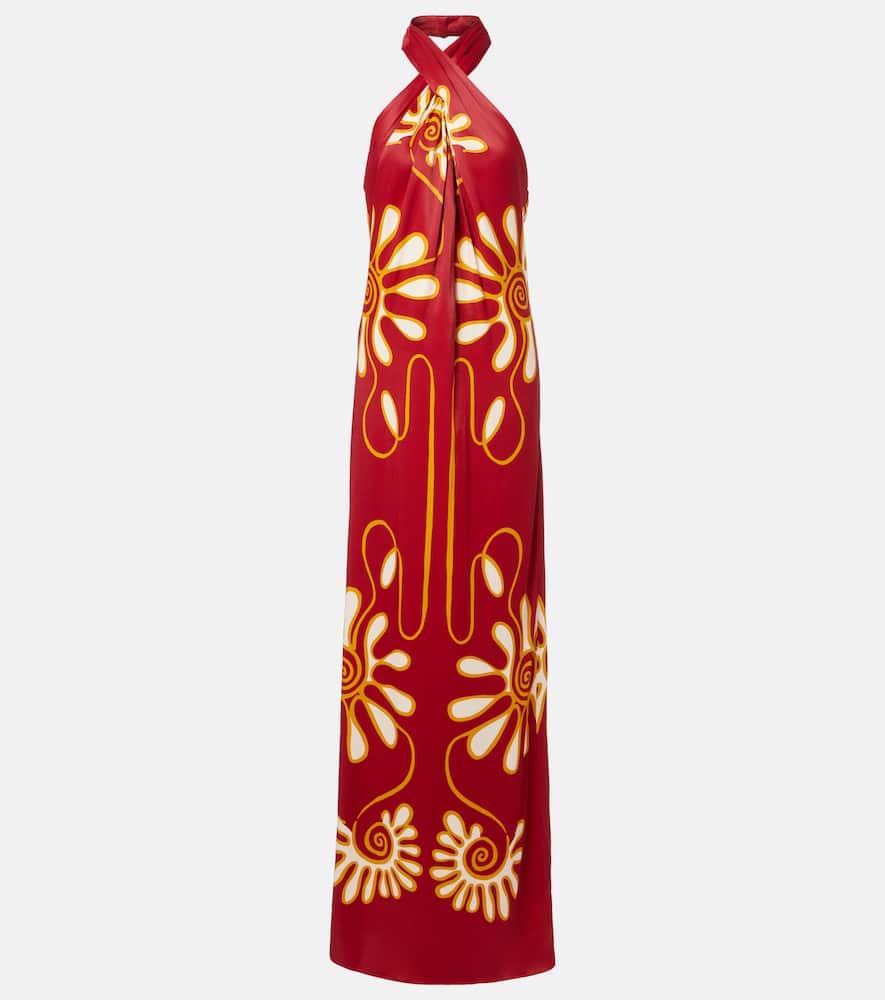 cala de la cruz oliviera printed halterneck maxi dress