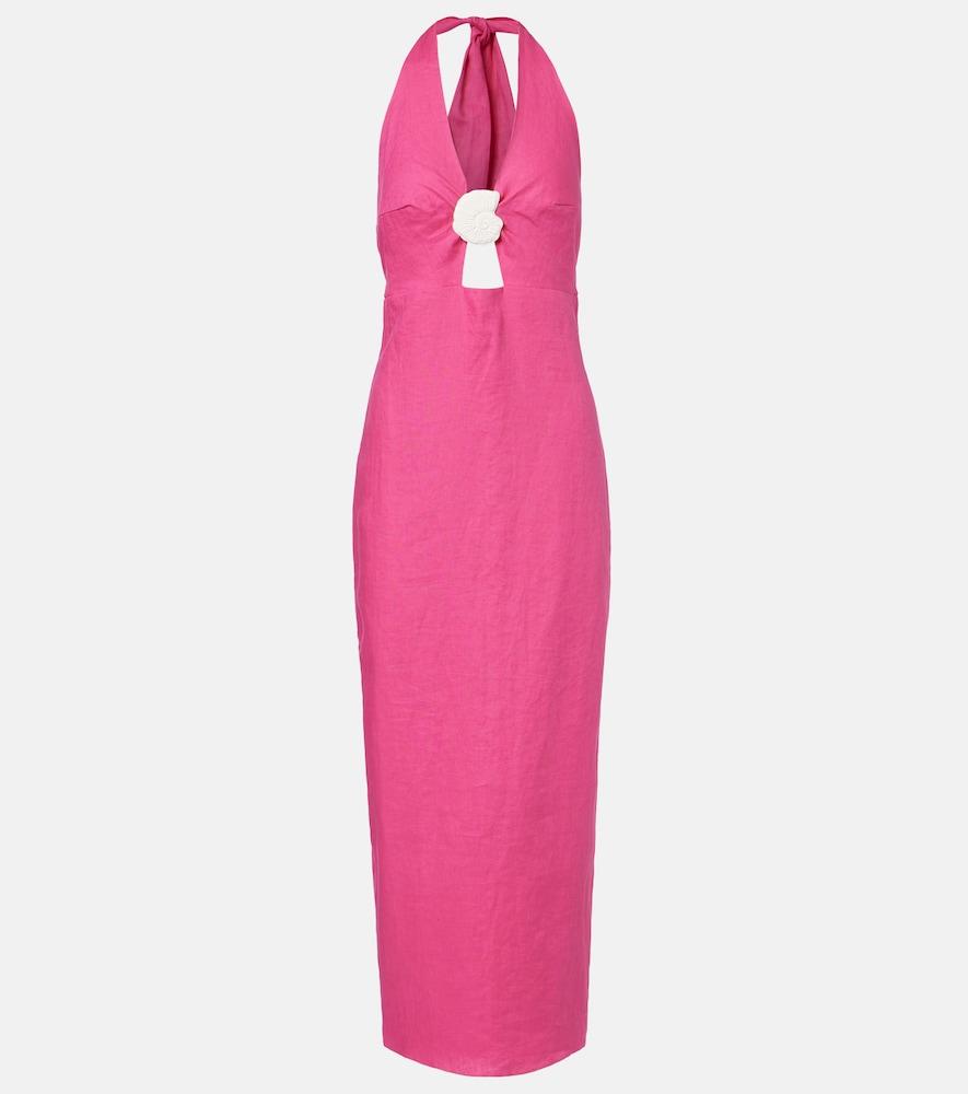 cala de la cruz orly cutout linen midi dress