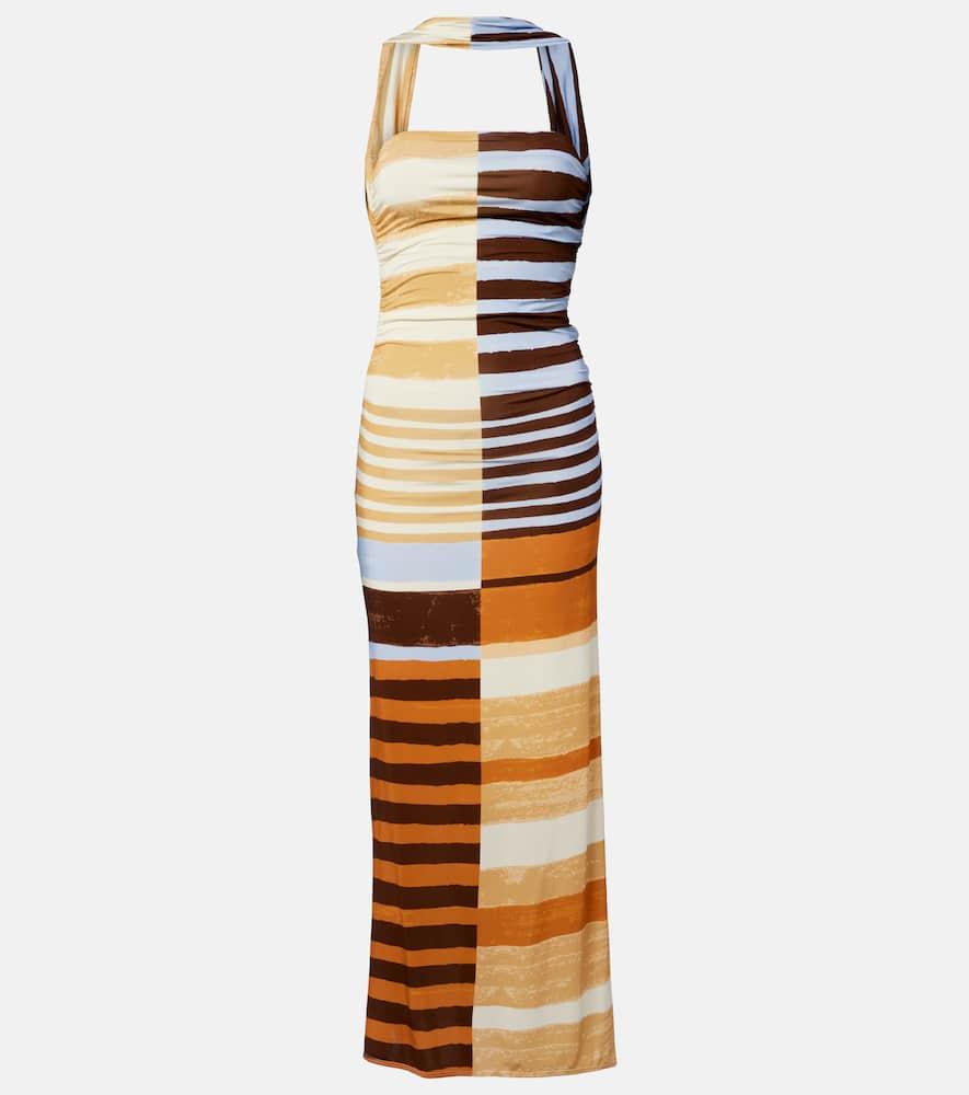 cala de la cruz ornella striped midi dress
