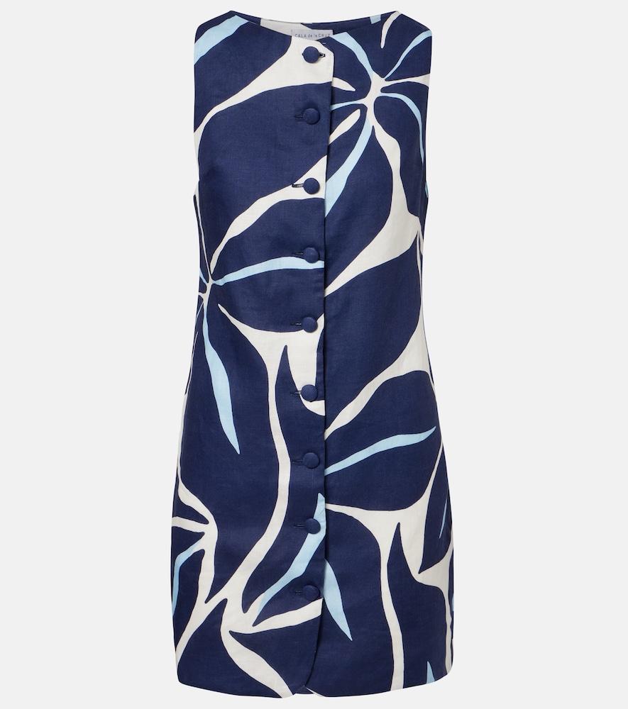 cala de la cruz rhoda printed linen minidress