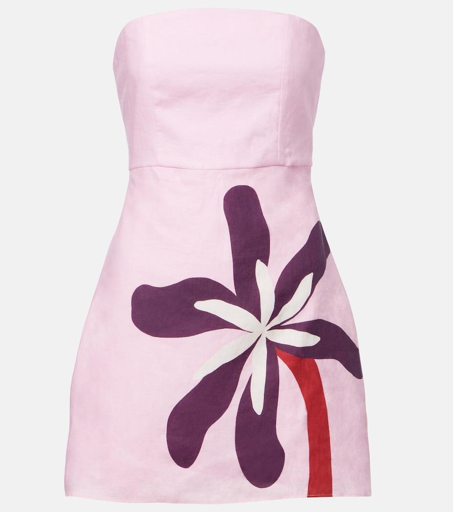 cala de la cruz roma floral linen minidress