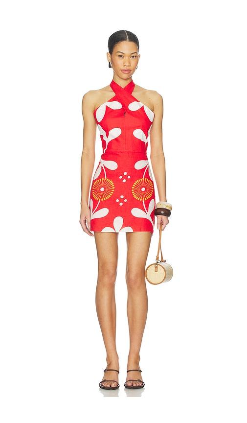 cala de la cruz veneta dress in red.