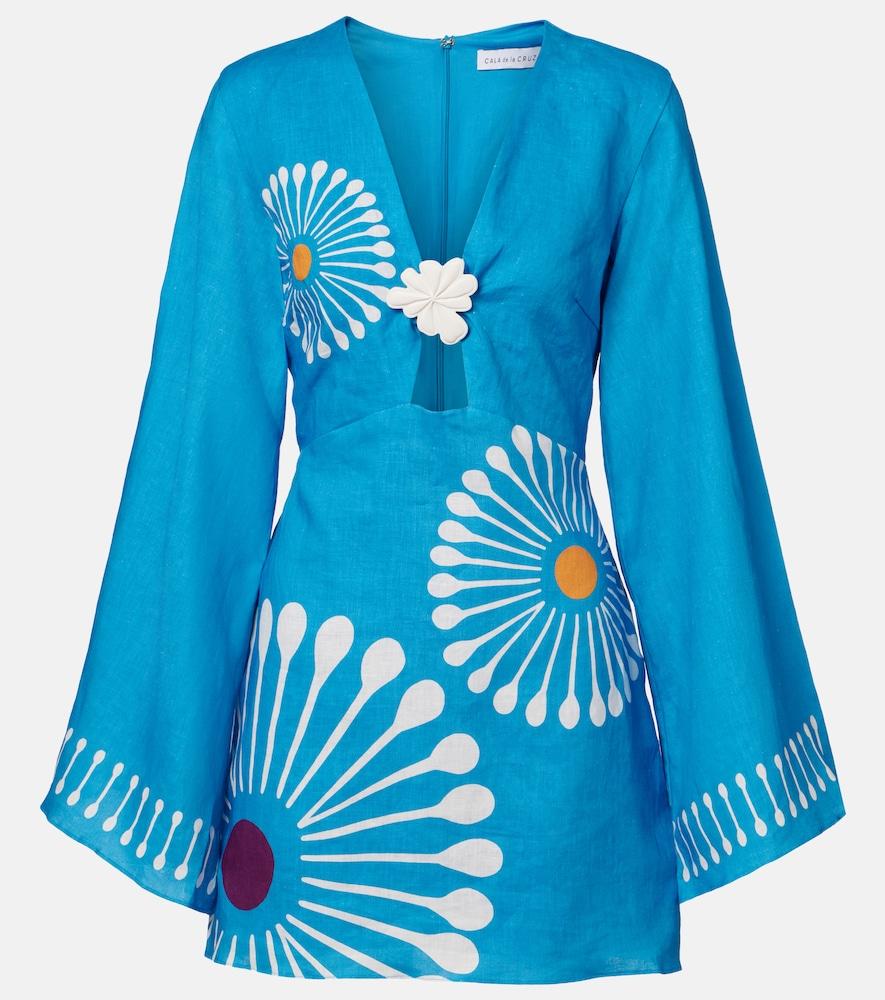 cala de la cruz vera floral linen minidress