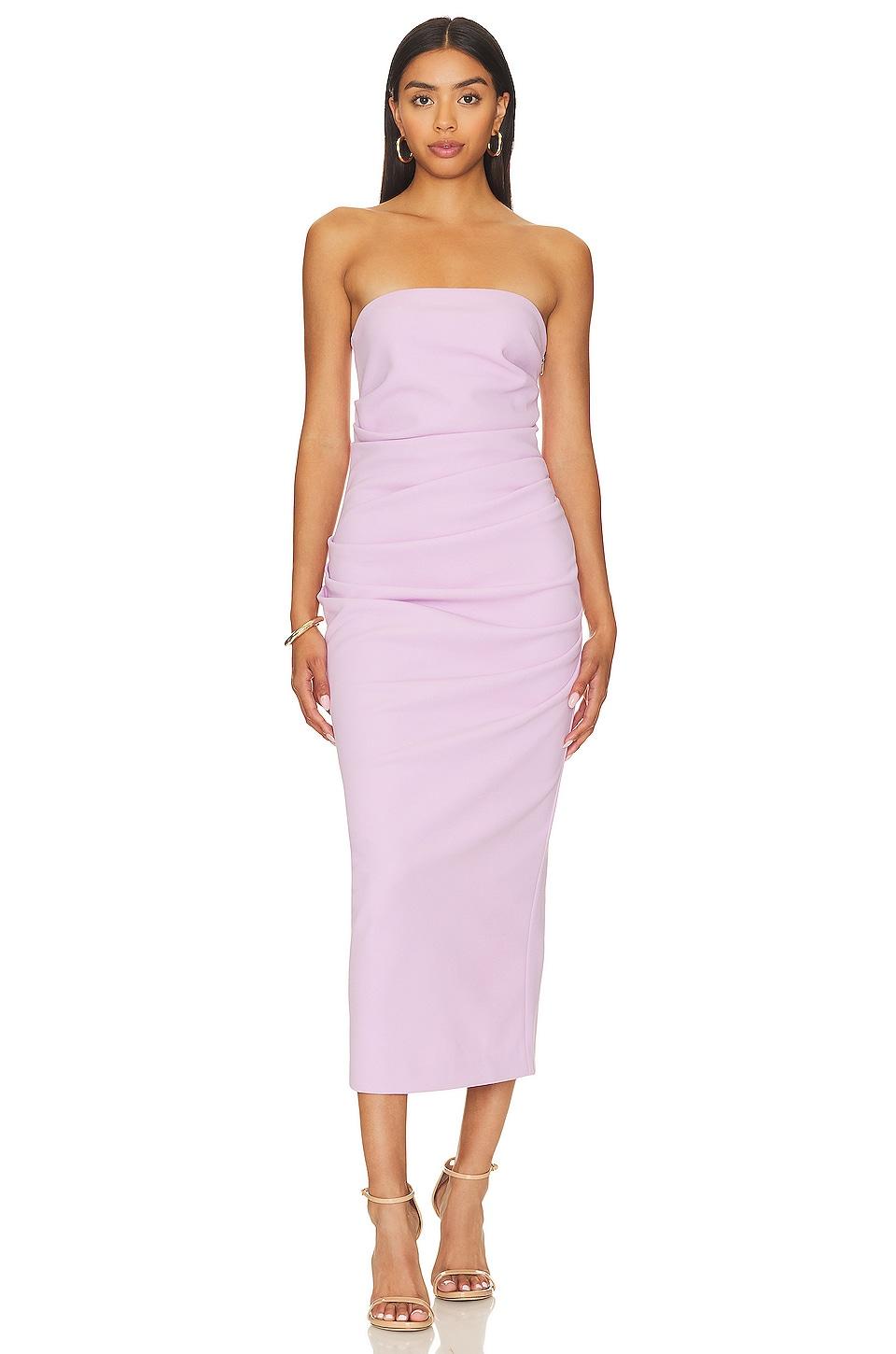 calandra draped midi dress