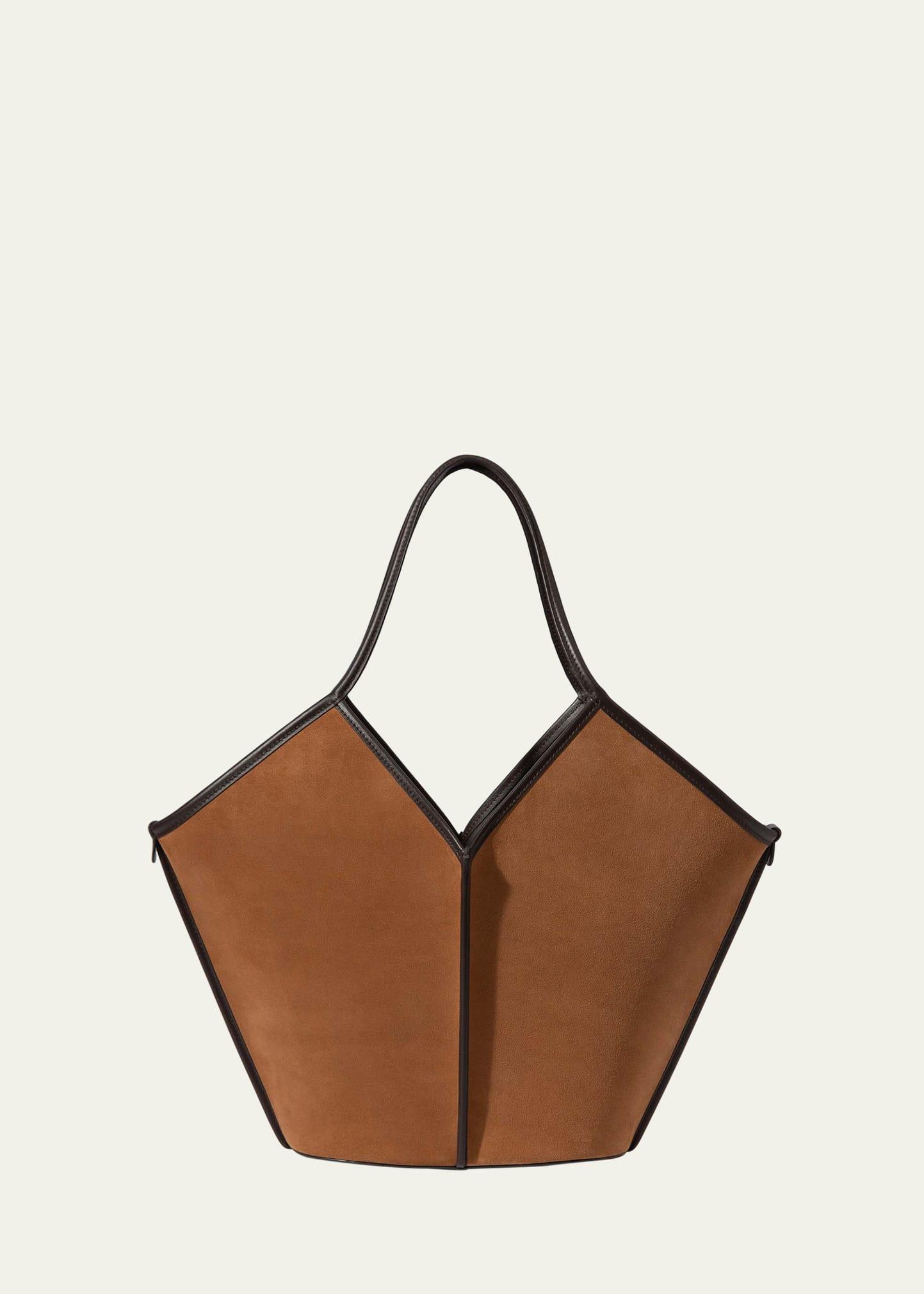 calella suede and leather tote bag