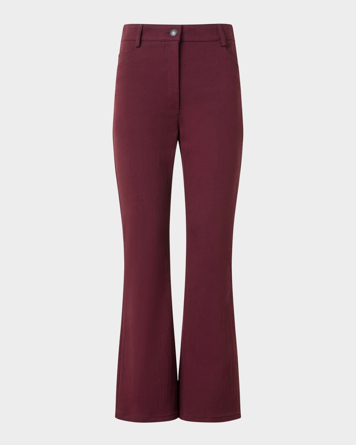 cali cotton-stretch denim bootcut crop pants